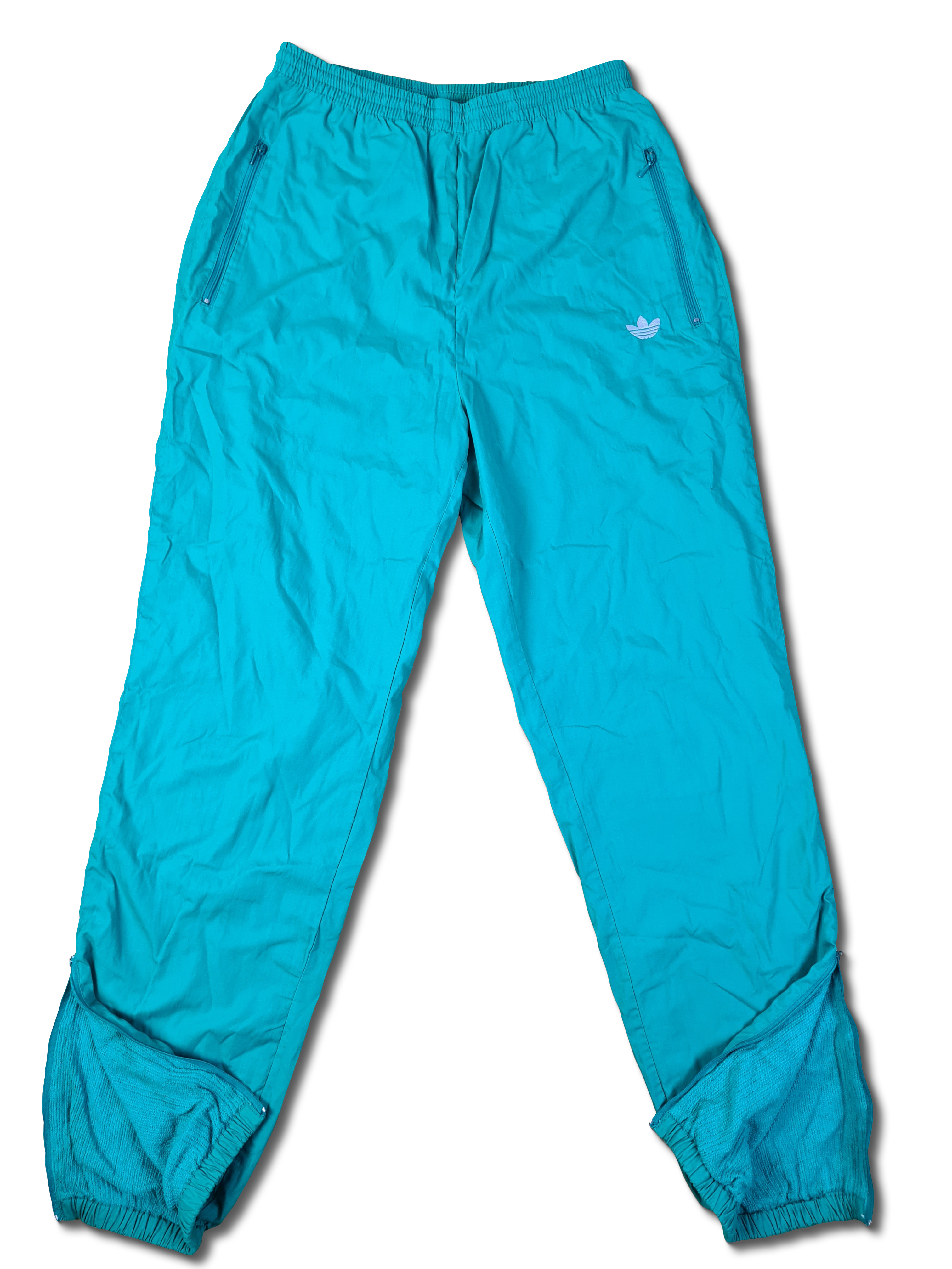 Vintage Adidas Sporthose 80s Frottee Innenstoff Grün (40) S-M - RareRags