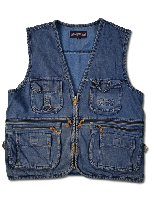 Vintage Pro-Work Man Jeansweste Multipocket Fischer L