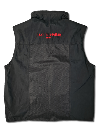 Vintage CAF Weste Mit Kapuze Im Kragen Take To Nature Multipocket Fischer Rot Schwarz M-L