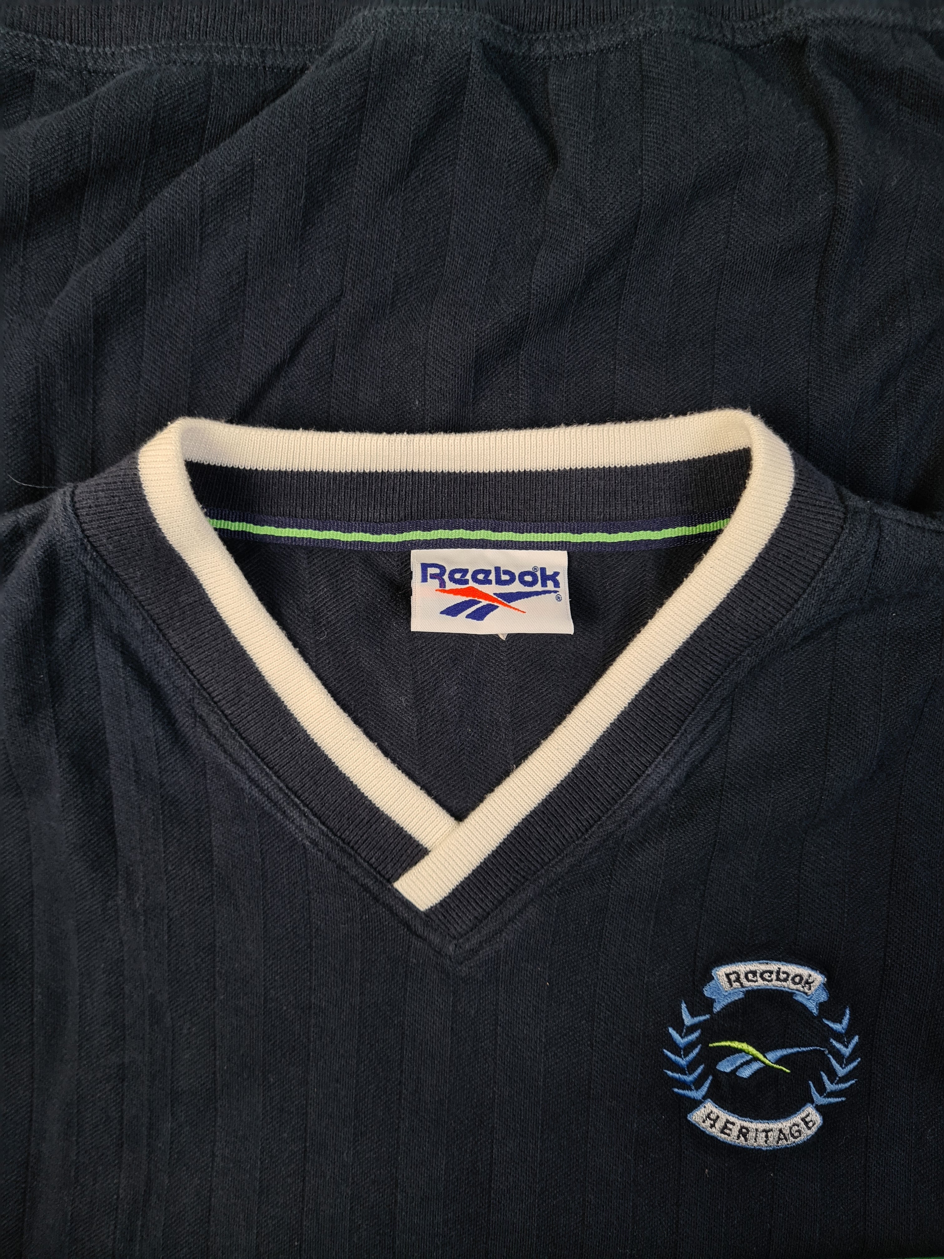Vintage Reebok Pullunder Heritage Made In Greece Nr20 Marine XXL