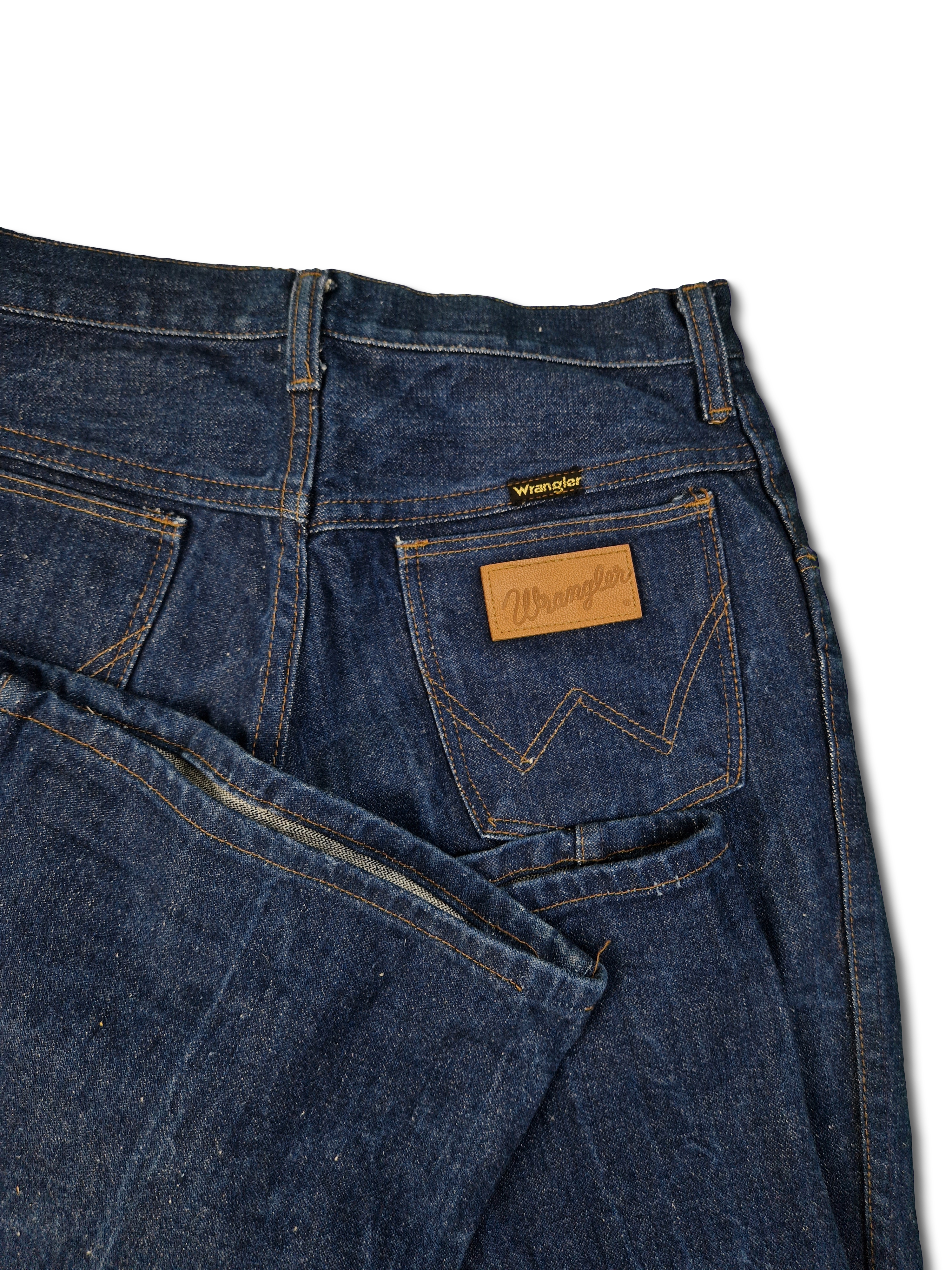 Vintage Wrangler Schlaghose 80s Blue Bell Jeans Flared Dunkelblau 31x36 - RareRags