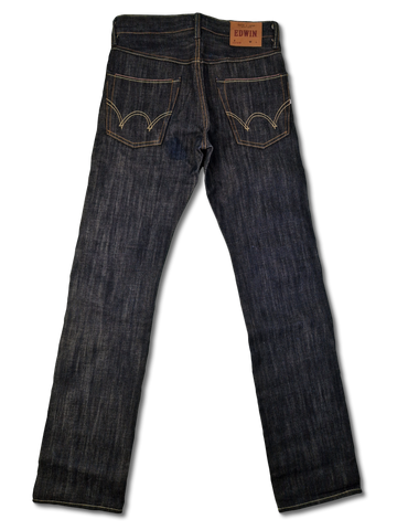 Rare! Moderne Edwin Jeans E-47 Regular Japanese Denim Rainbow Selvedge Dunkelblau 28x34