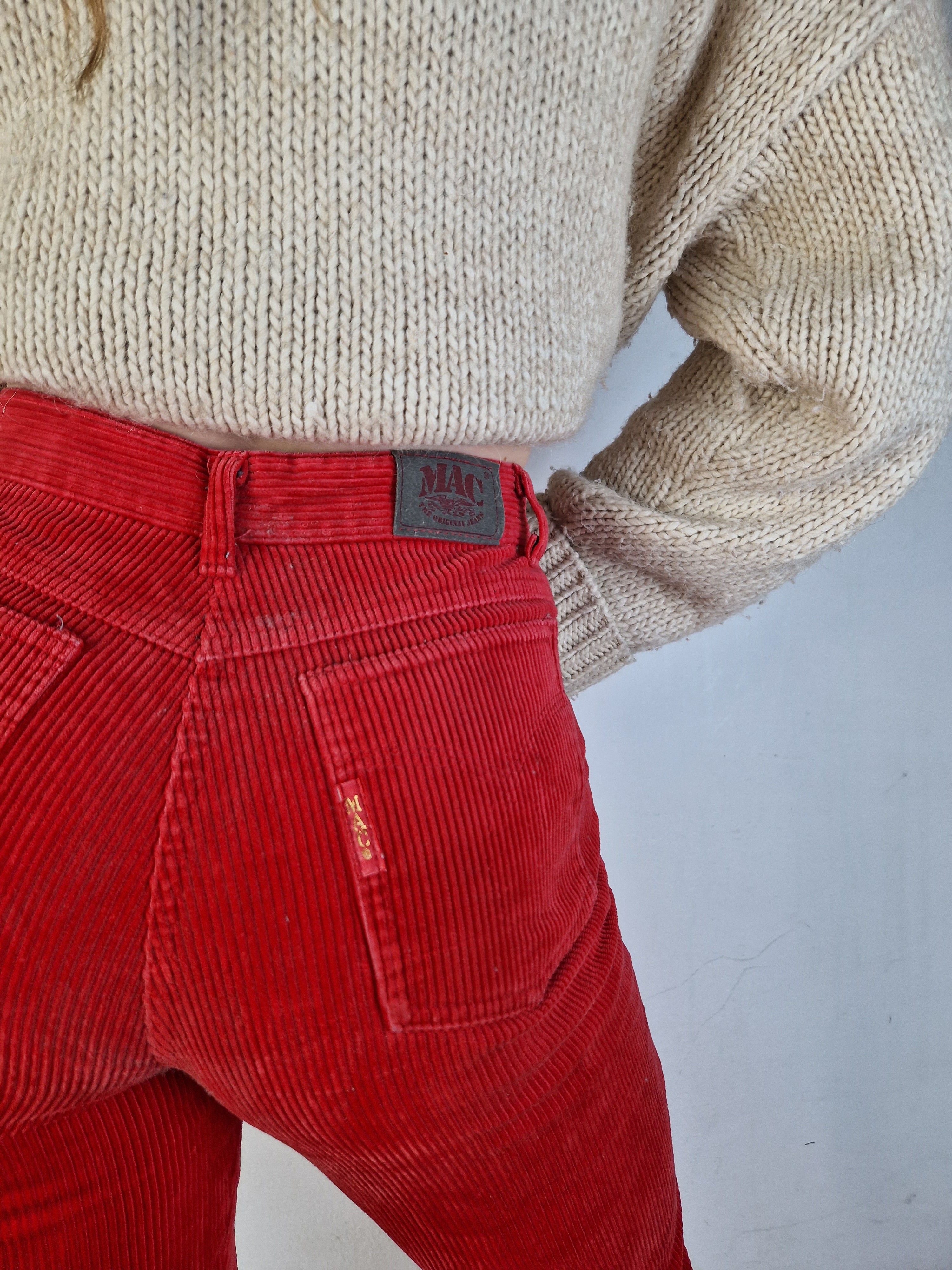 Vintage Mac Cordhose Rot W25 L28 - RareRags