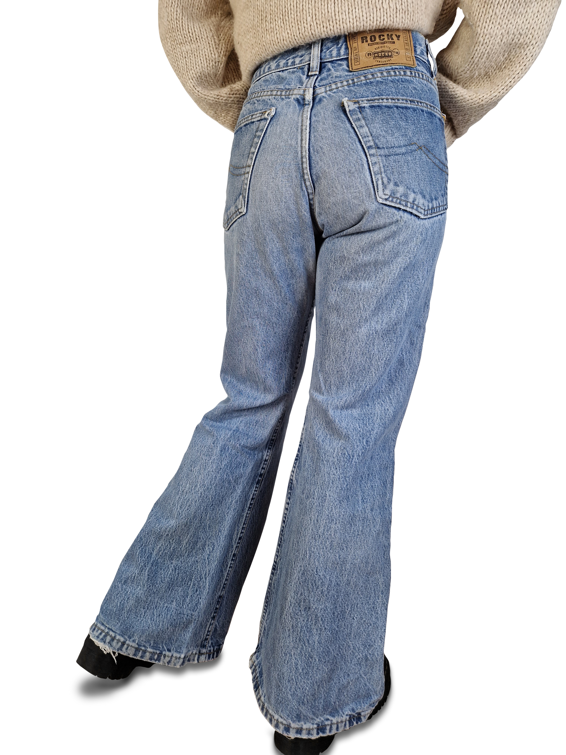 Vintage Rocky Jeans Schlaghose Extreme Flared 80s L - RareRags