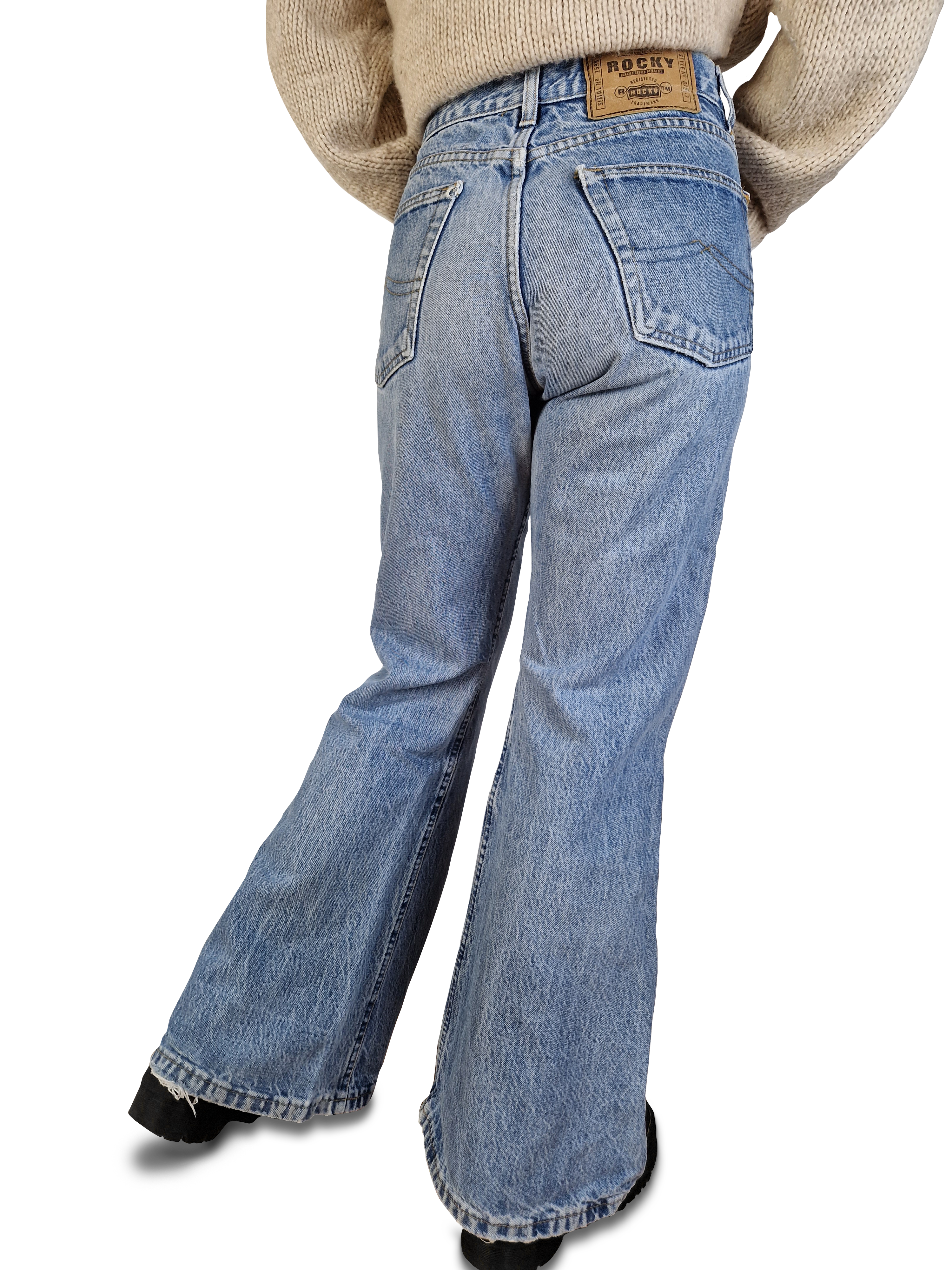 Vintage Rocky Jeans Schlaghose Extreme Flared 80s L - RareRags