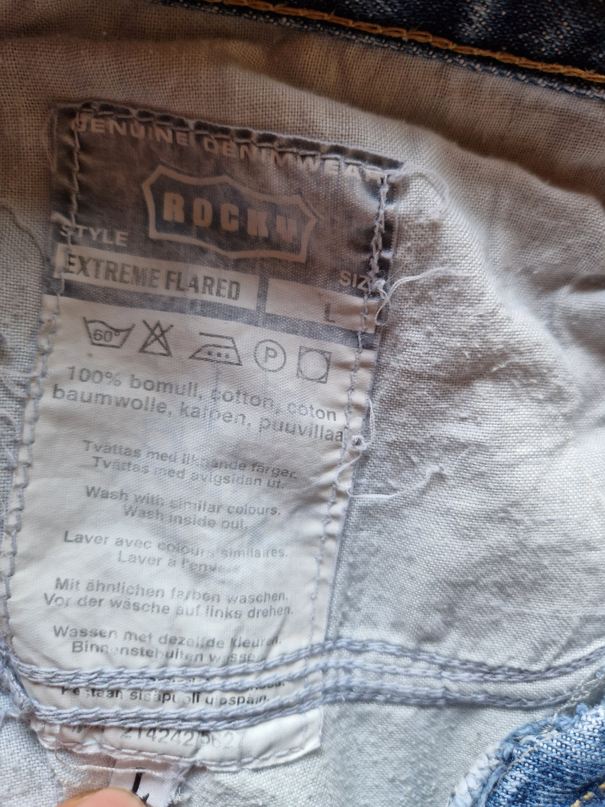 Vintage Rocky Jeans Schlaghose Extreme Flared 80s L - RareRags