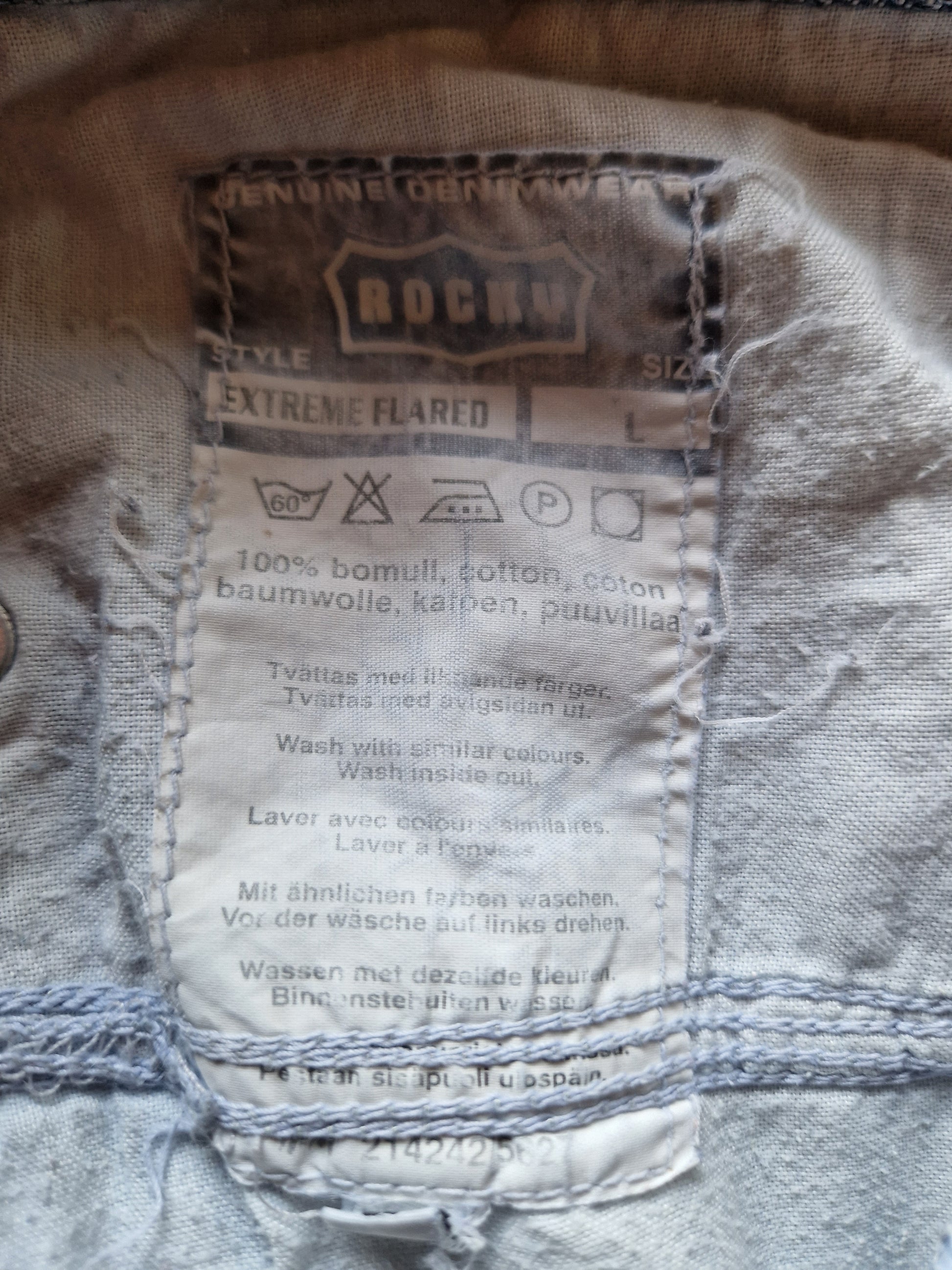 Vintage Rocky Jeans Schlaghose Extreme Flared 80s L - RareRags
