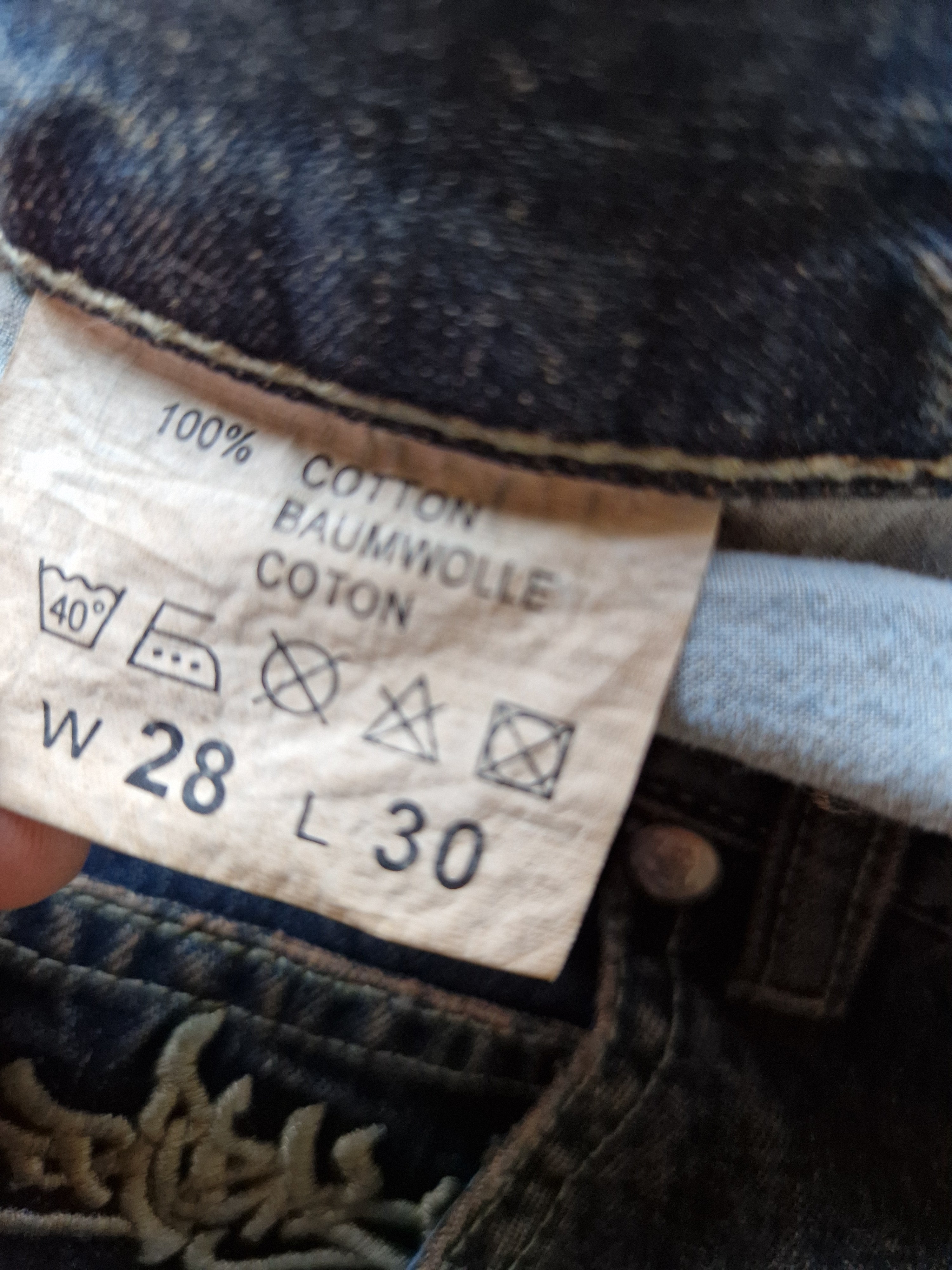 Y2K Tribal Denim Jeans Deadstock Baggy W28 L30 - RareRags