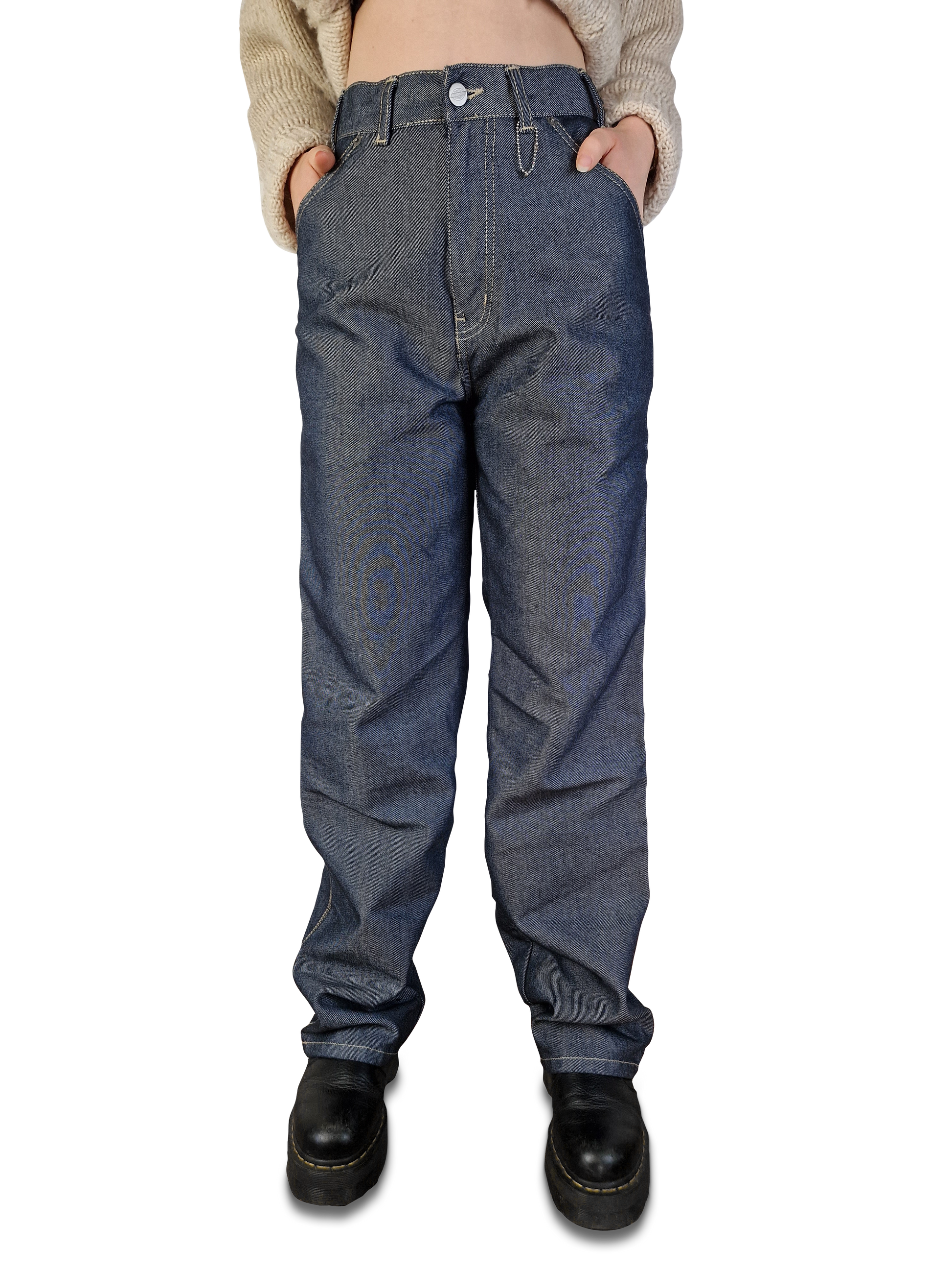 Y2K Dickies Jeans Baggy Deadstock Silbern W28 L32 - RareRags