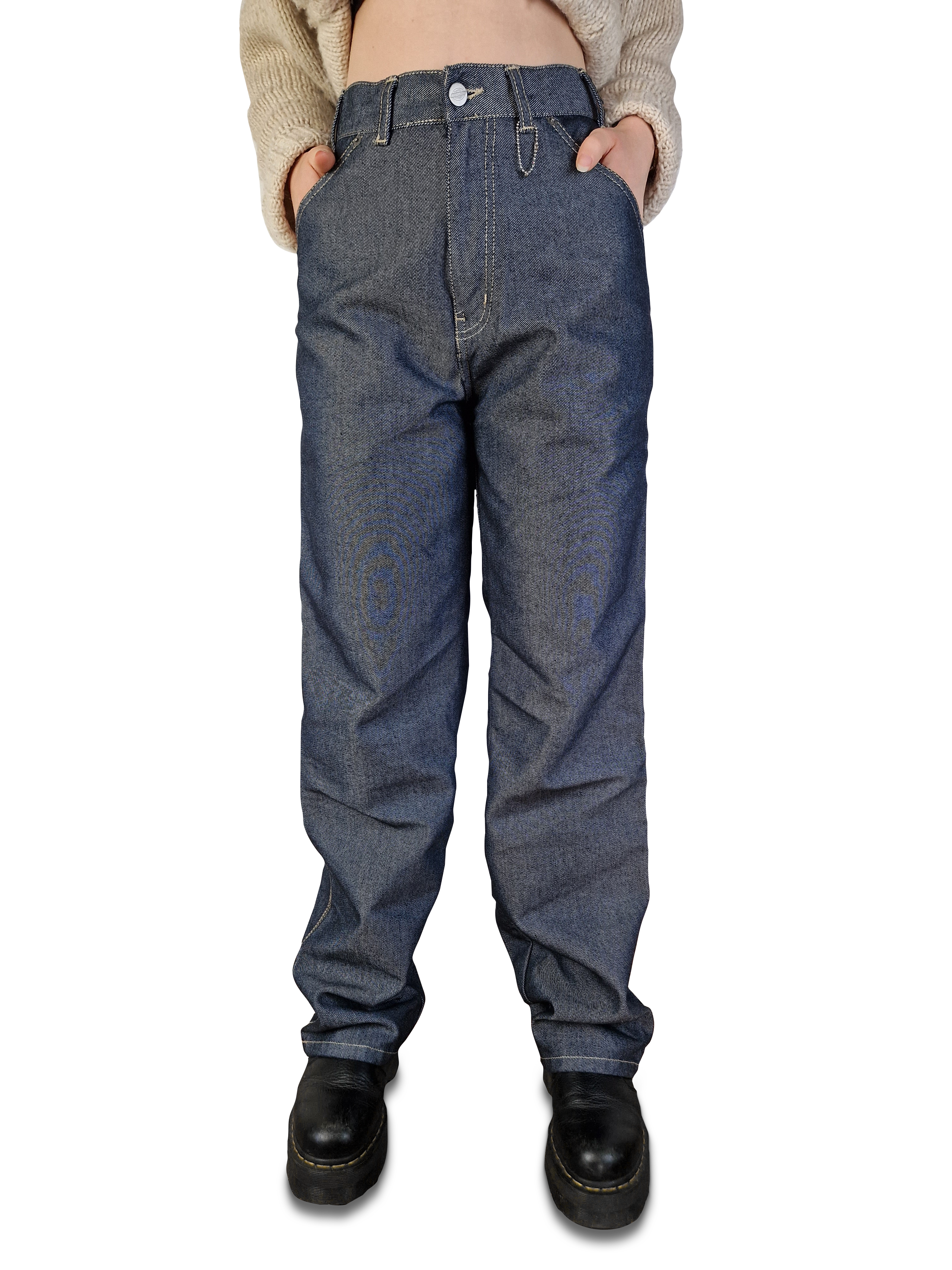 Y2K Dickies Jeans Baggy Deadstock Silbern W28 L32 - RareRags