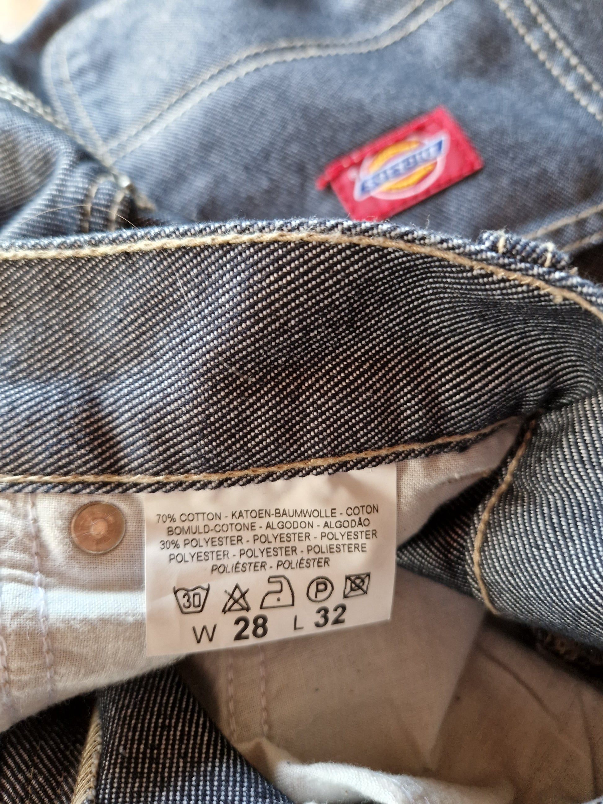 Y2K Dickies Jeans Baggy Deadstock Silbern W28 L32 - RareRags