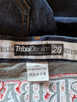 Y2K Tribal Denim Jeans Deadstock Baggy Backstitching XS-M