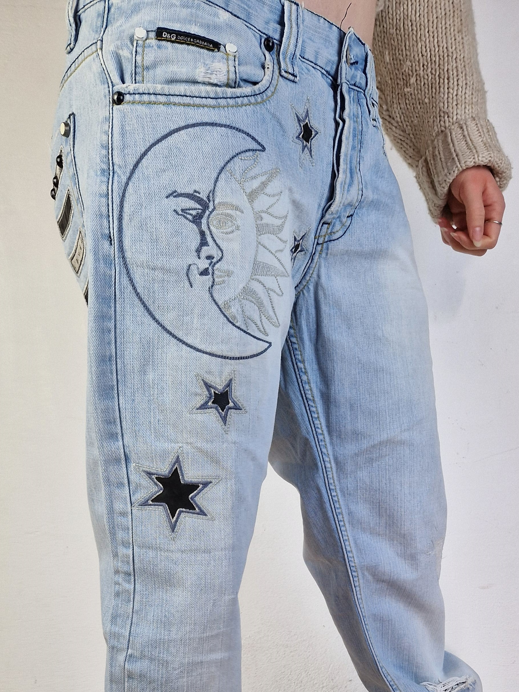 Y2K Dolce & Gabbana Jeans Moon&Sun Usedlook W31 L34 - RareRags