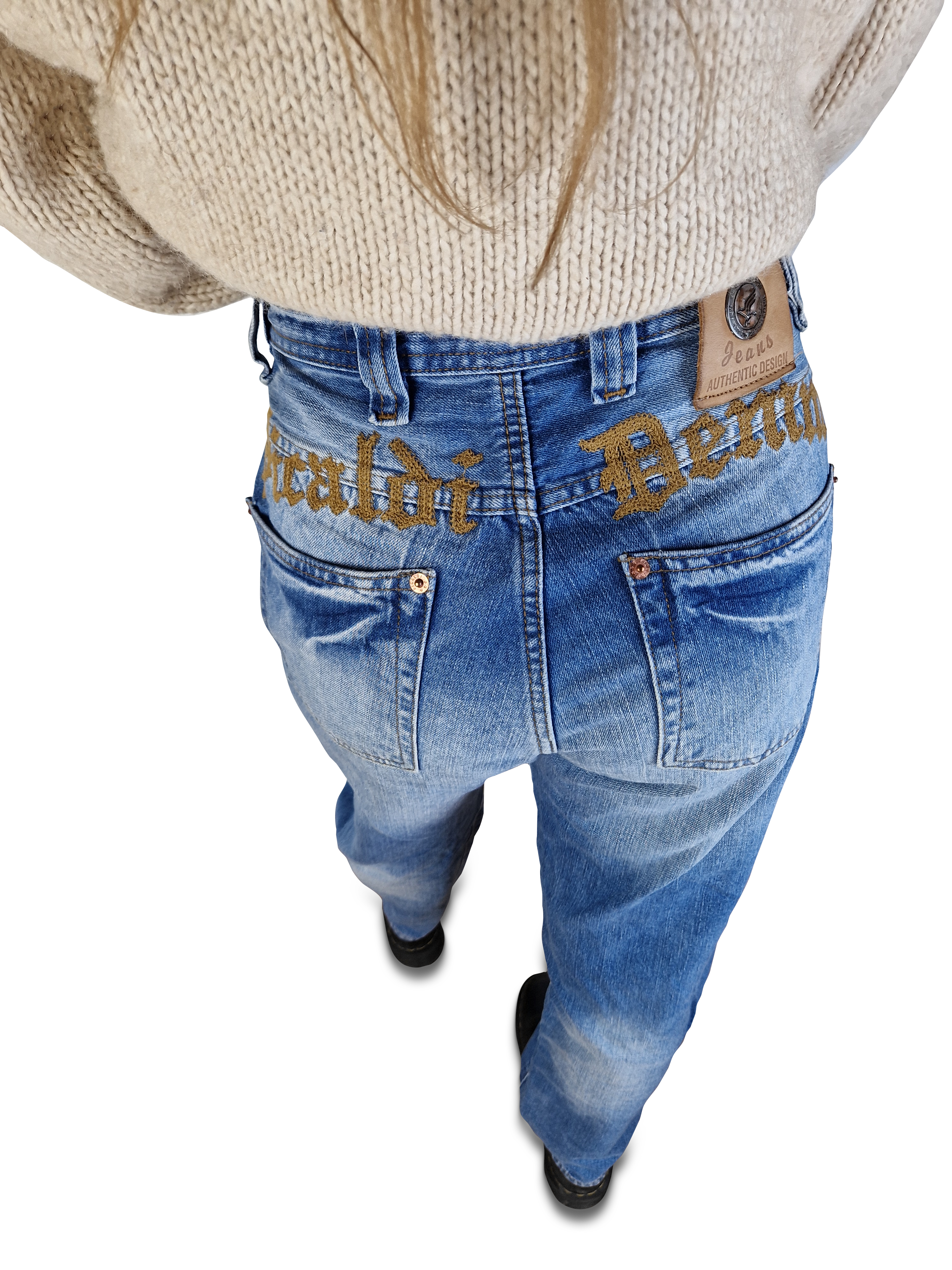 Y2K Picaldi Jeans Spellout  Backstitching Ozil 1 W26 L28 - RareRags