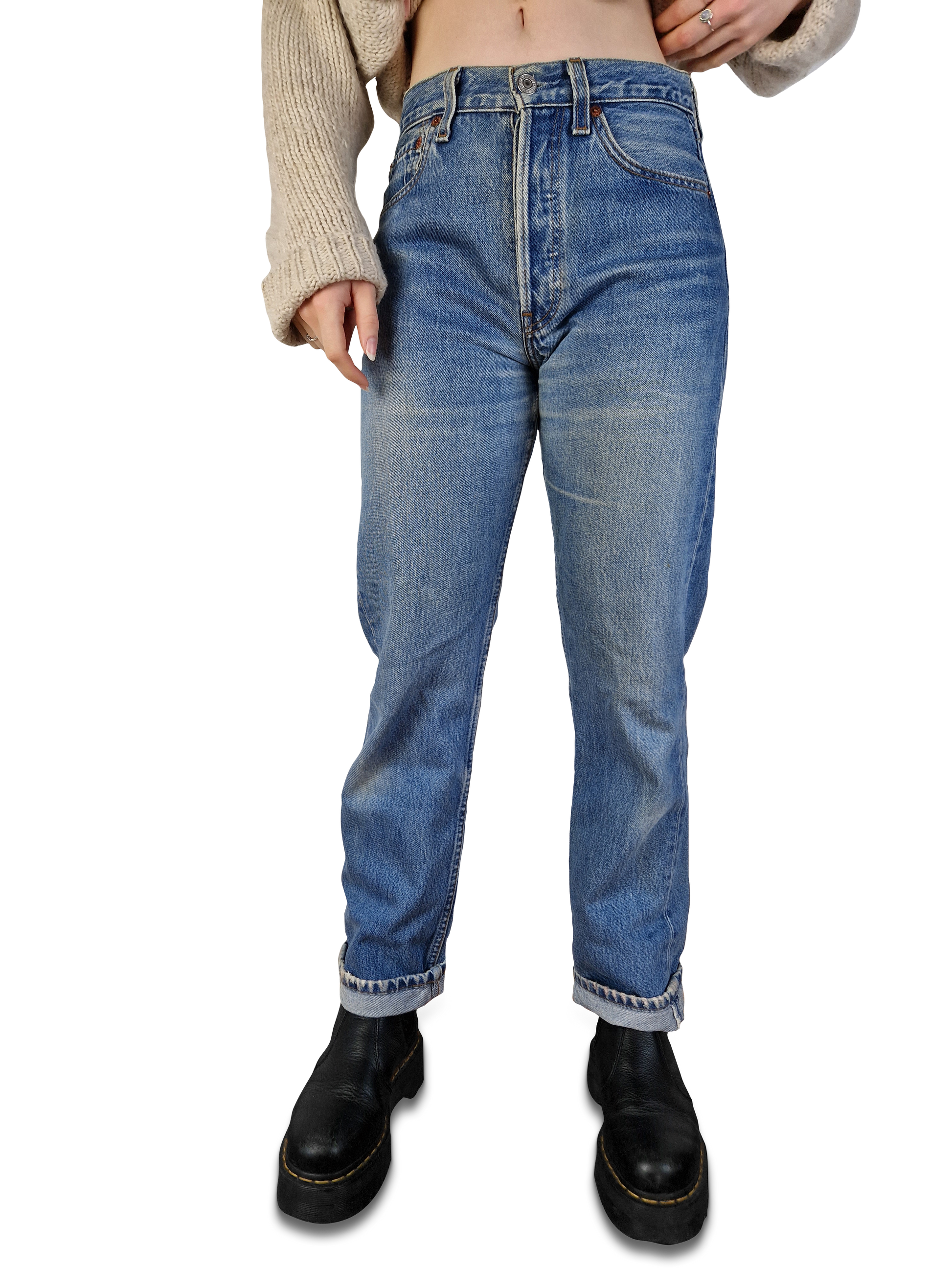 Vintage Levis Jeans 501 Helle Waschung Basic W28 L30 - RareRags