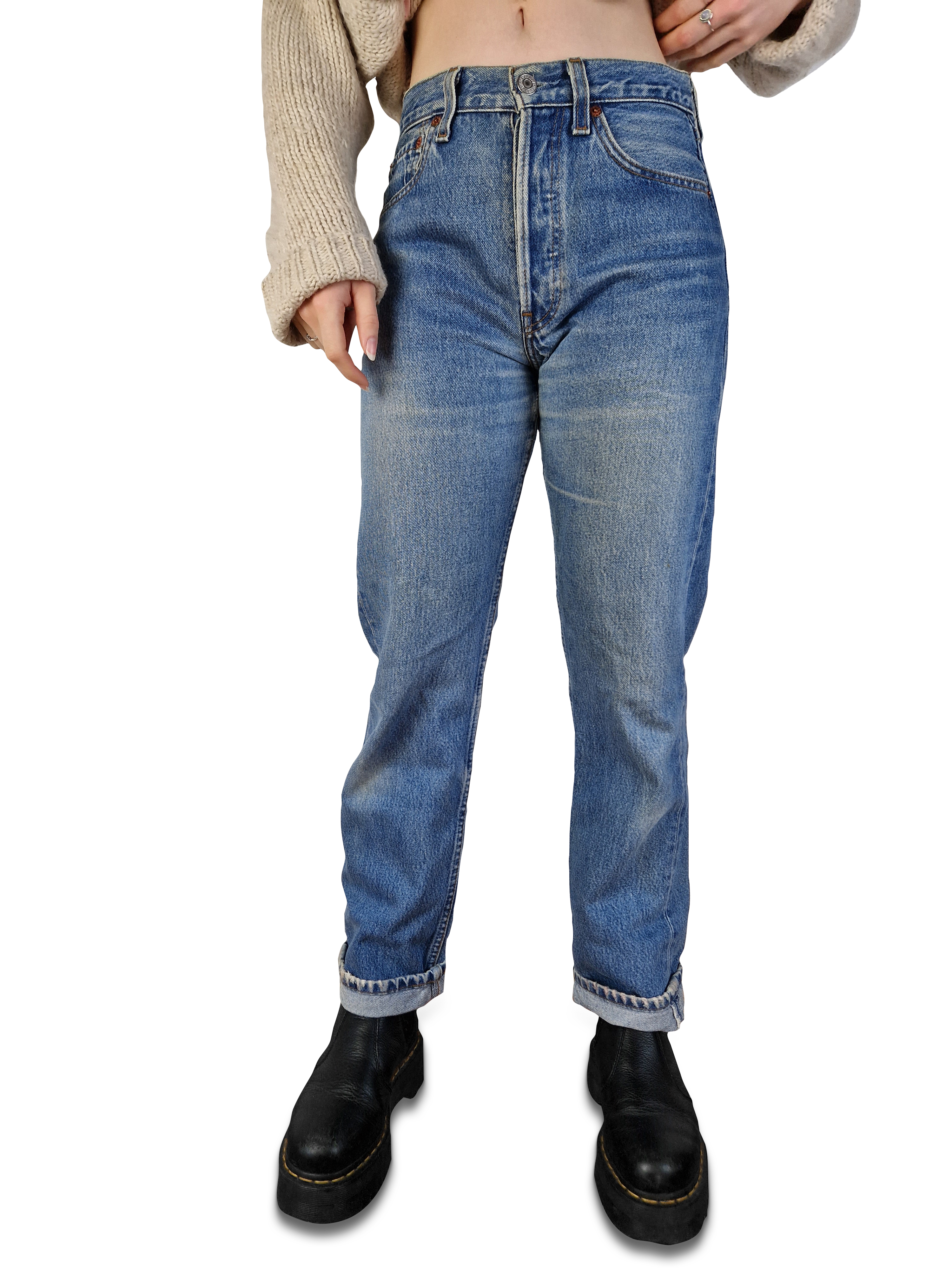 Vintage Levis Jeans 501 Helle Waschung Basic W28 L30 - RareRags