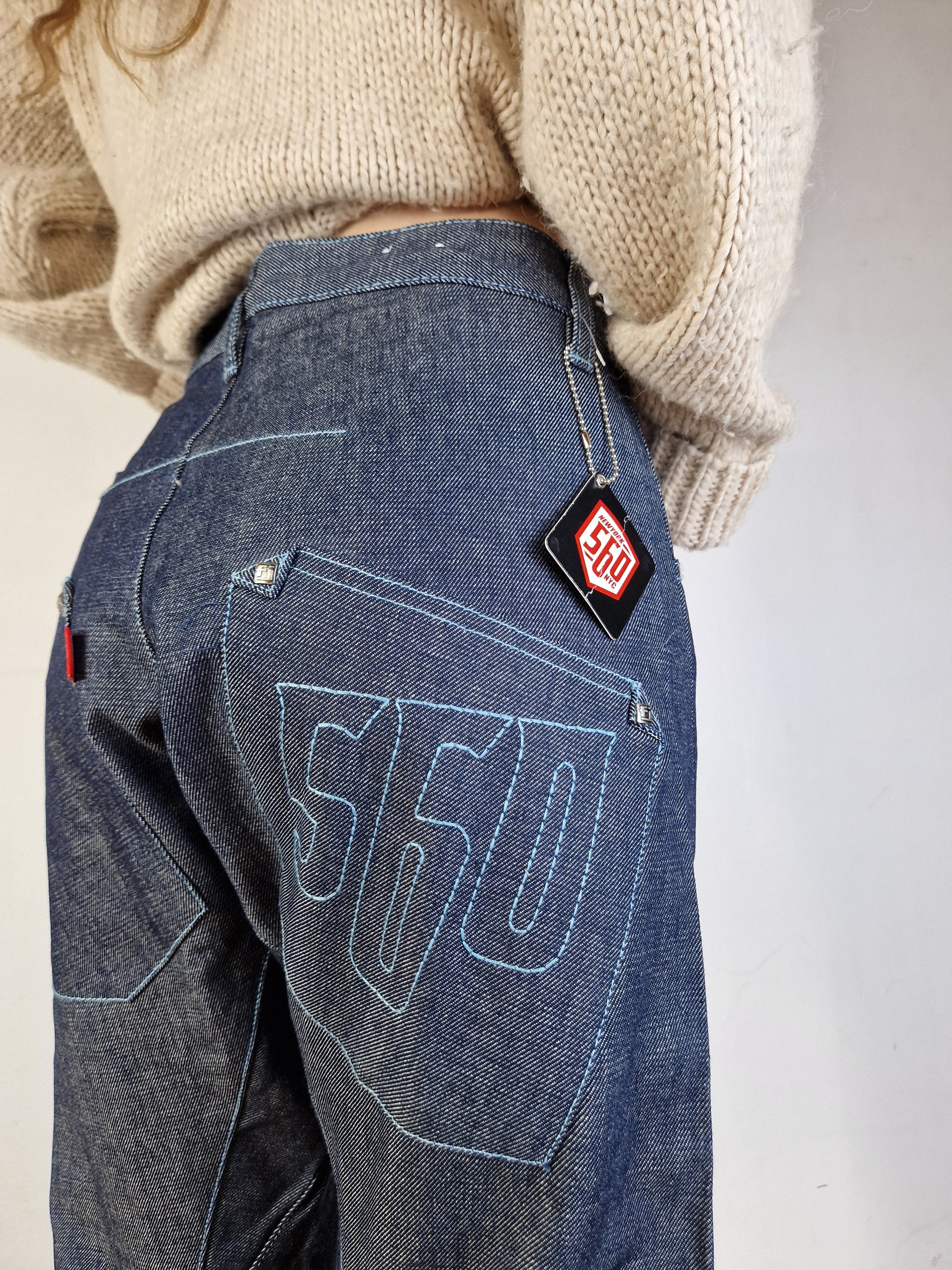 Y2K FJ560 Jeans Baggy Deadstock 1997 By Fat Joe Made In Hong Kong 28 - RareRags