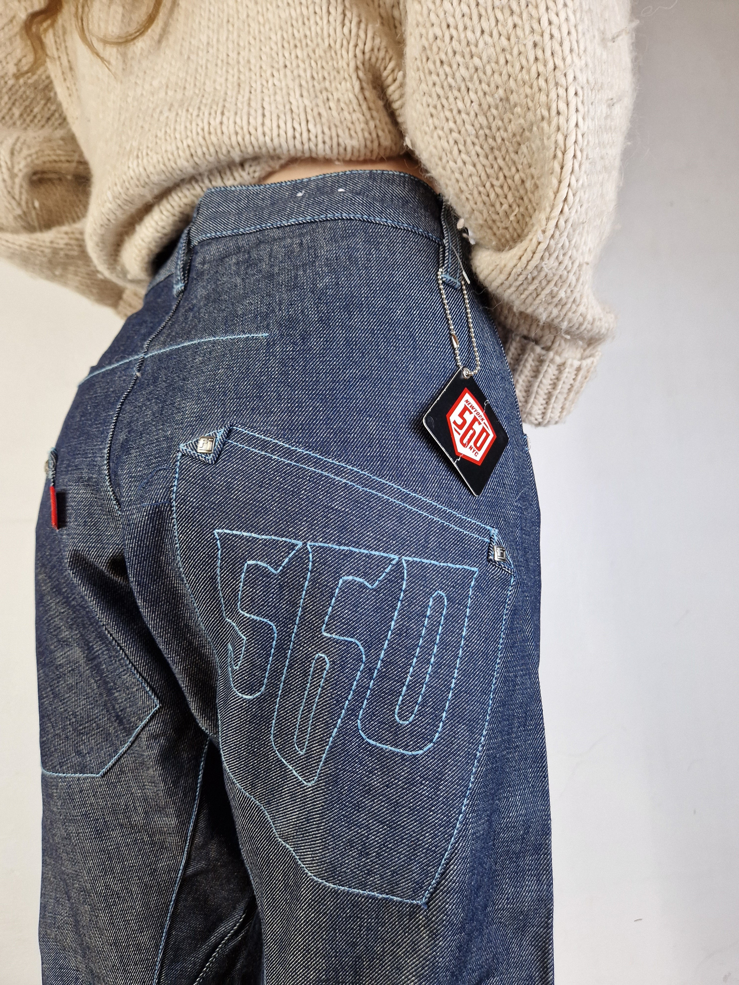 Y2K FJ560 Jeans Baggy Deadstock 1997 By Fat Joe Made In Hong Kong 28 - RareRags