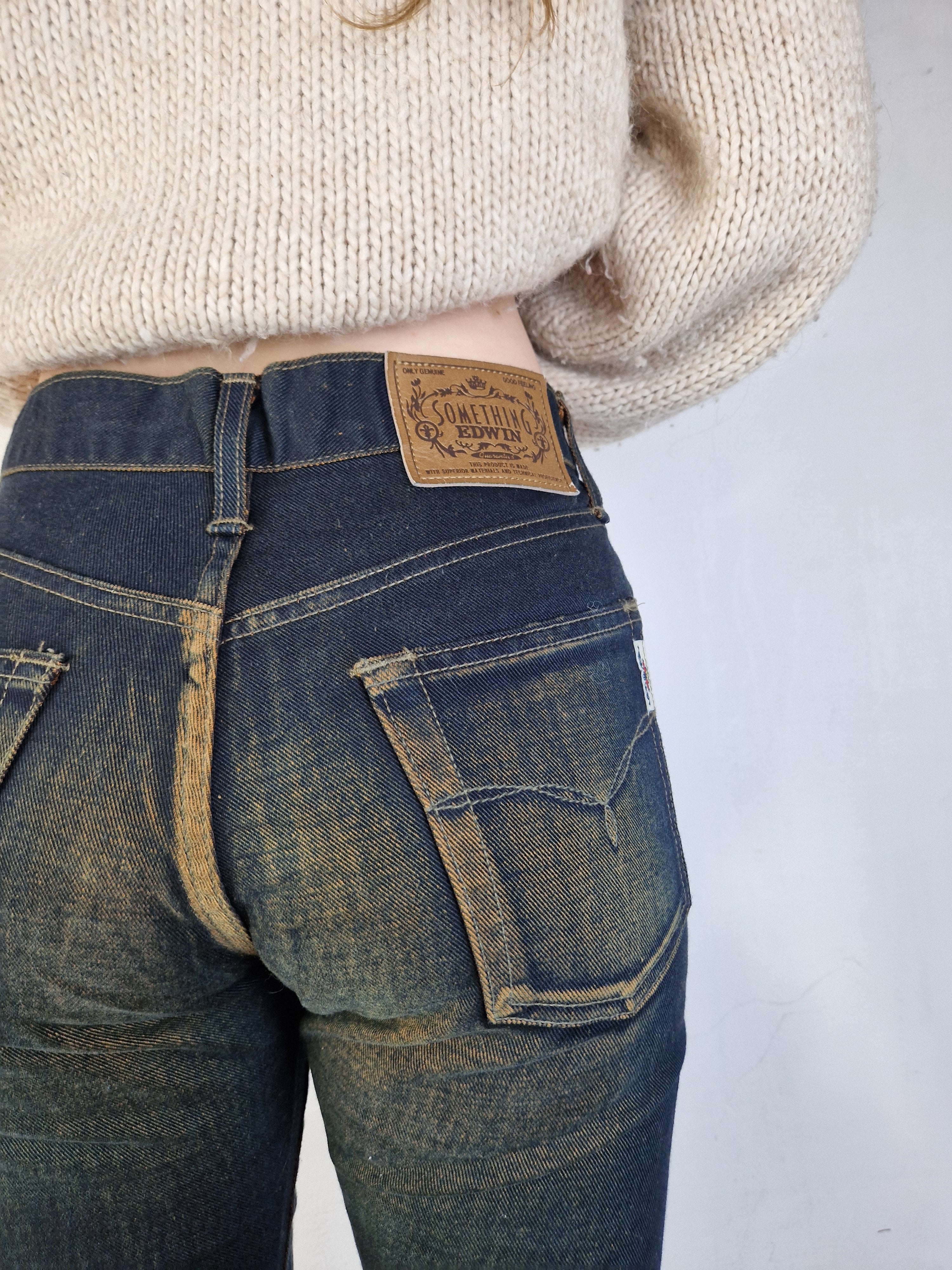 Vintage Something Edwin Jeans Jenny Made In Japan SJ720 Dark Denim W28 L32 - RareRags