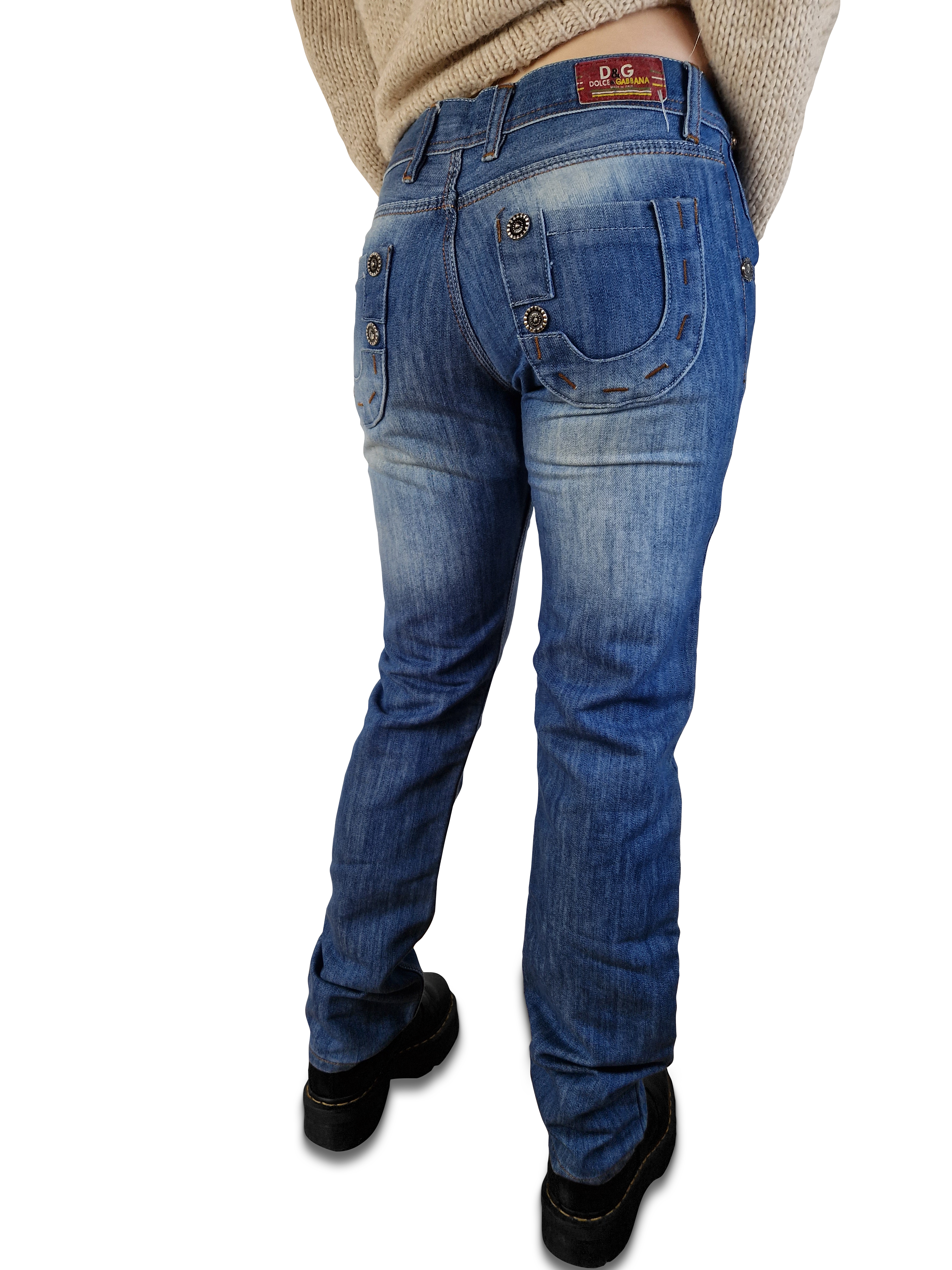 Y2K Dolce & Gabbana Jeans Made In Italy Low Waist Skinny XS-S - RareRags