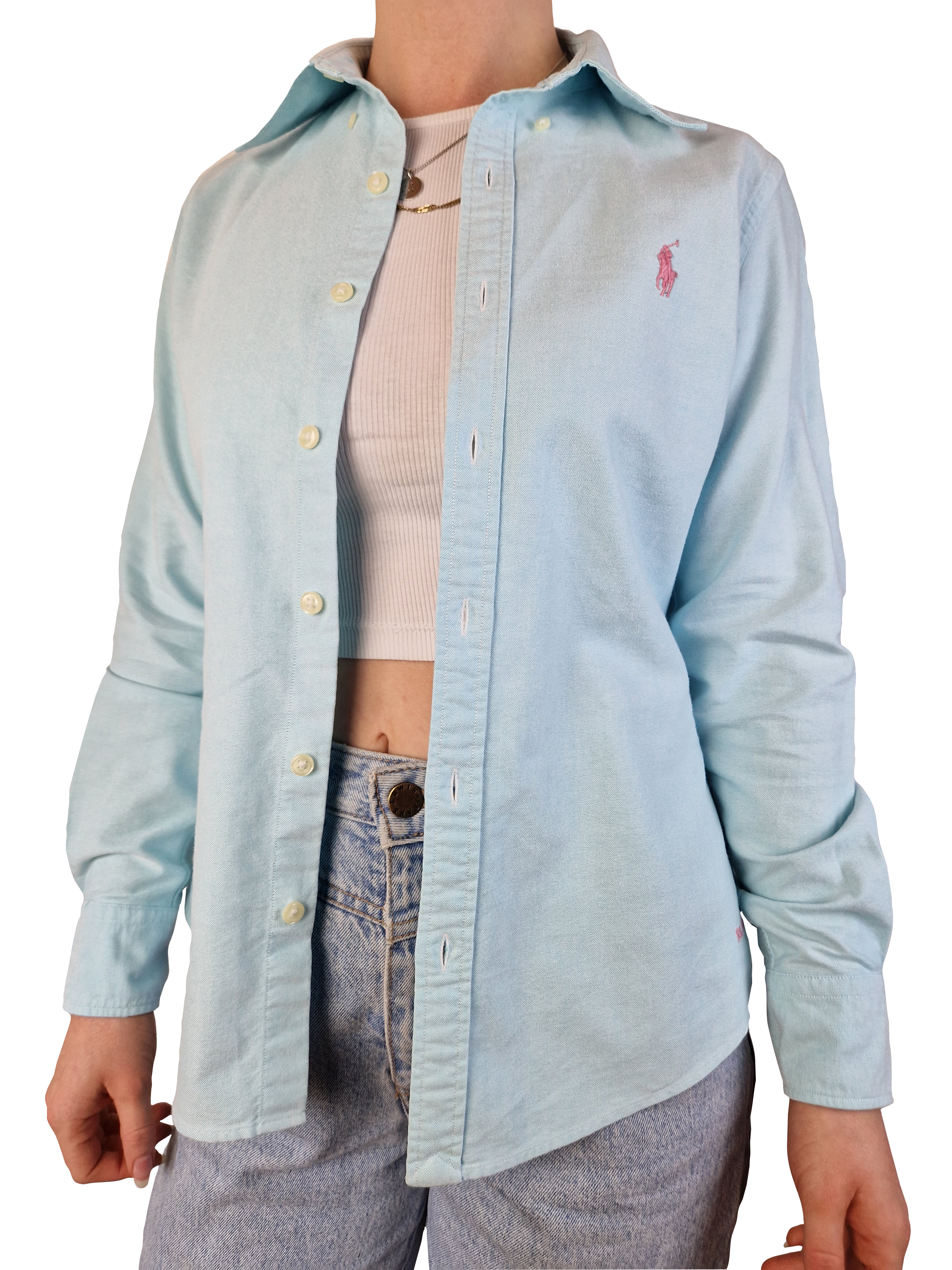 Modernes Ralph Lauren Hemd Basic Skinny Fit Türkis (4) S-M - RareRags