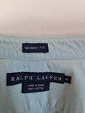 Modernes Ralph Lauren Hemd Basic Skinny Fit Türkis (4) S-M