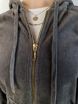 Y2K Juicy Jacke Velour Goldene Schrift S