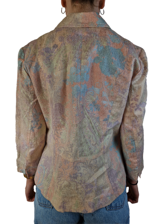 Vintage Peter Hahn Blazer Leinen & Baumwolle Pastellfarben (38) S-M