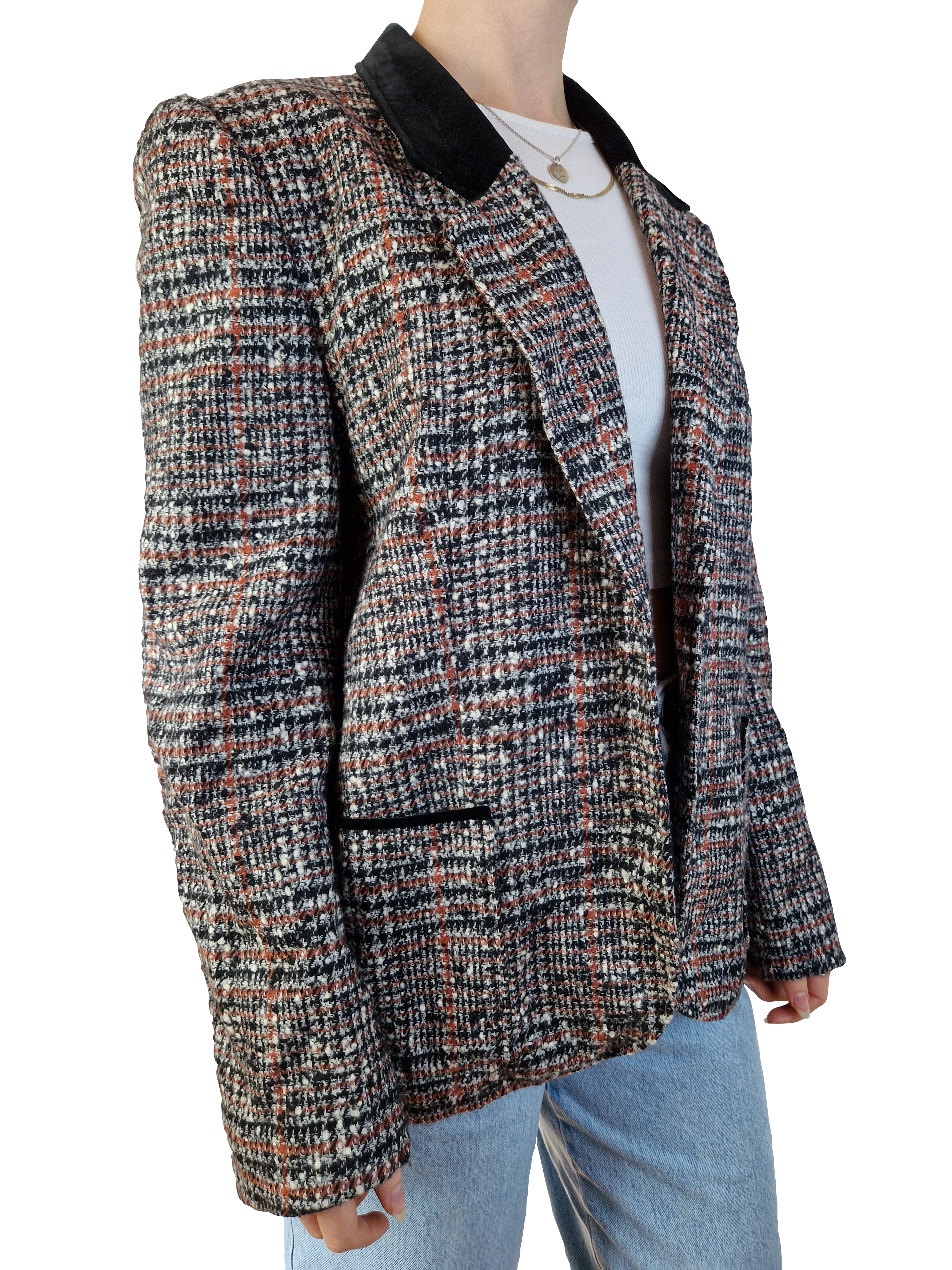 Vintage Aigner Wollsakko Kariert Braun Schwarz (40) M-L - RareRags