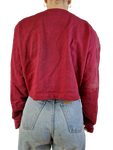 Vintage NoName Blazer 70s Mit Steinen Art Bestickt Rot (38) XS-S
