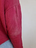 Vintage NoName Blazer 70s Mit Steinen Art Bestickt Rot (38) XS-S