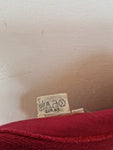 Vintage NoName Blazer 70s Mit Steinen Art Bestickt Rot (38) XS-S