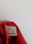 Vintage Designer Strickpullover 80s Bären Made In West Germany Rot Schwarz S-M