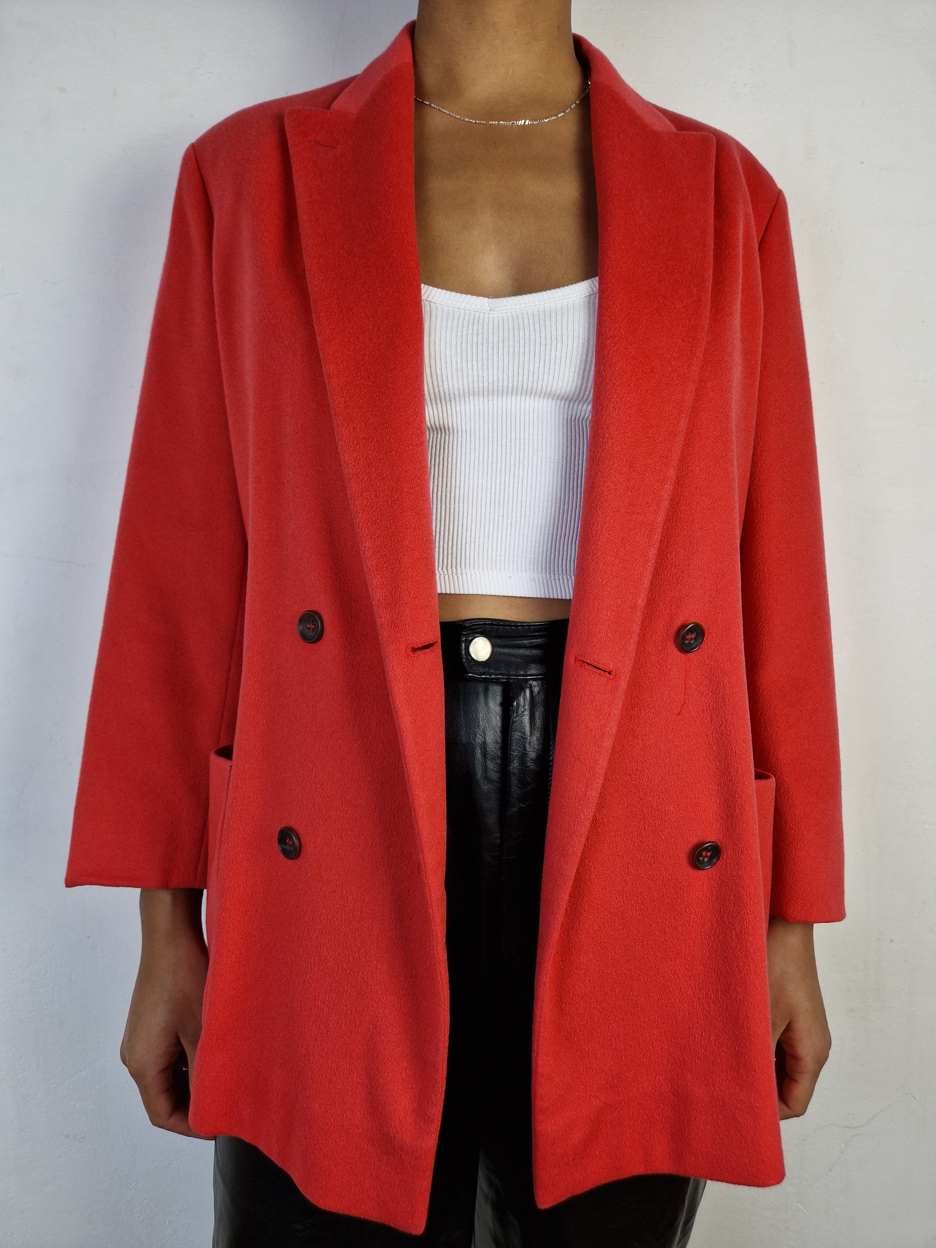 Vintage Jil Sander Blazer Cashmere Made In Italy Rot (36) S - RareRags