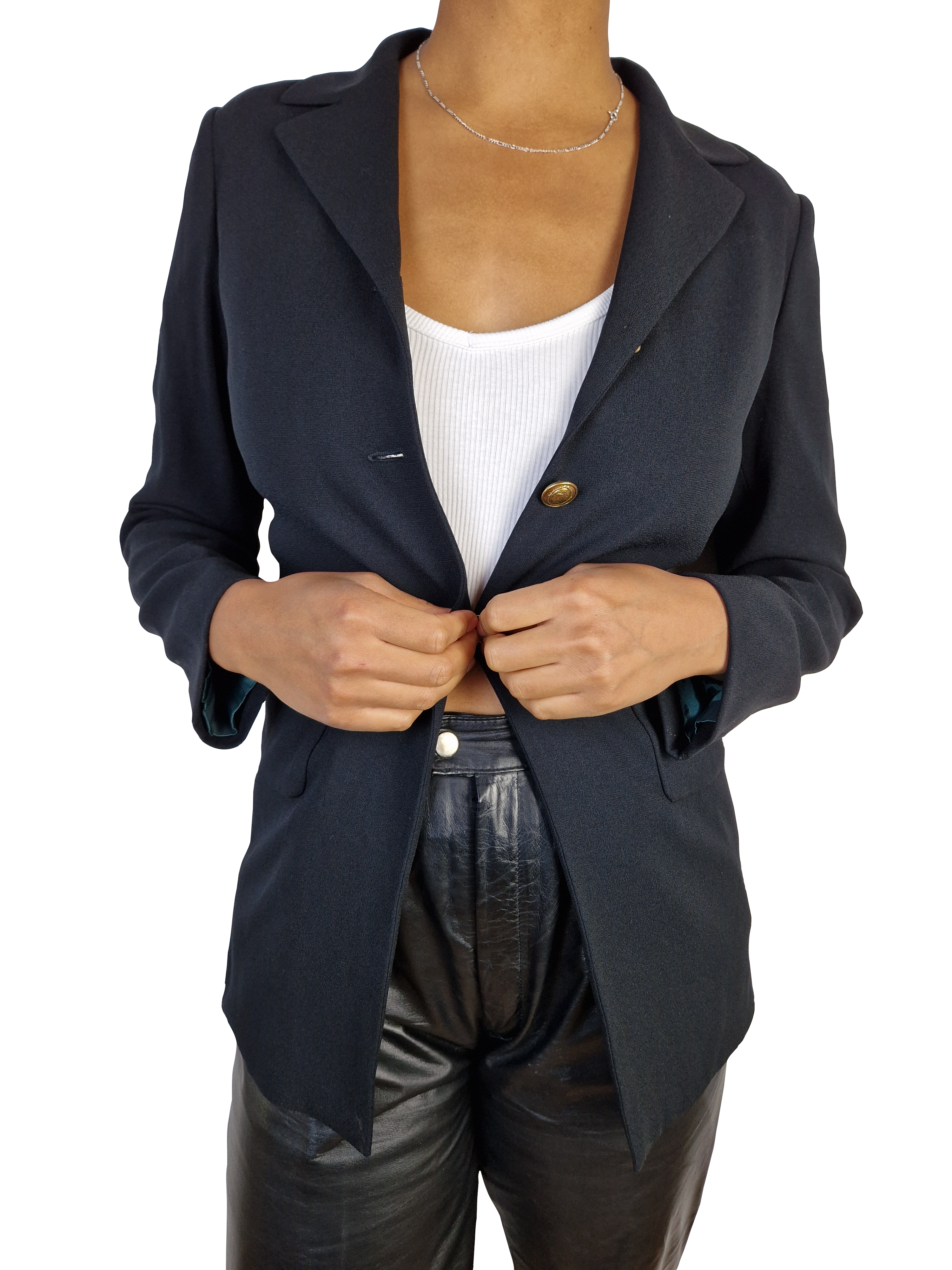 Vintage Jil Sander Blazer Lange Passform Dunkelblau S-M - RareRags