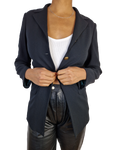 Vintage Jil Sander Blazer Lange Passform Dunkelblau S-M