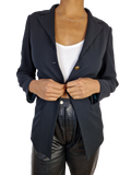 Vintage Jil Sander Blazer Lange Passform Dunkelblau S-M