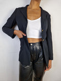 Vintage Jil Sander Blazer Lange Passform Dunkelblau S-M