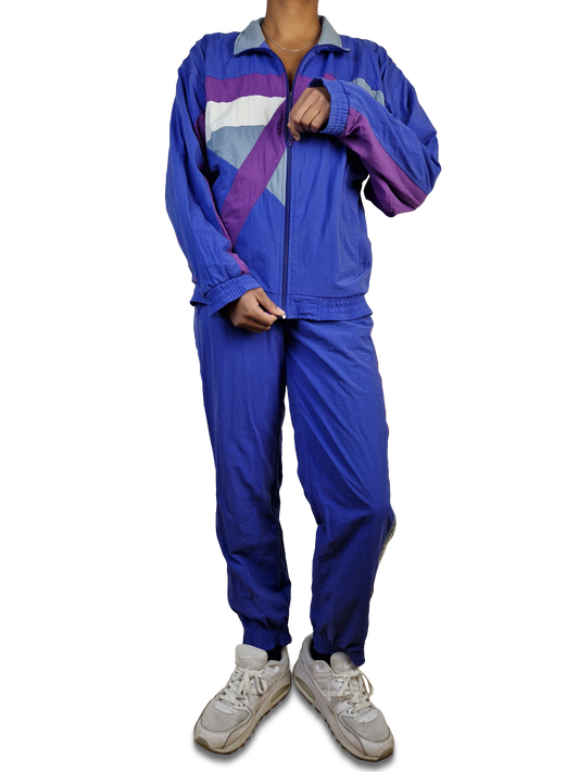Vintage Adidas Sportanzug Silvertag Blau Lila S-M