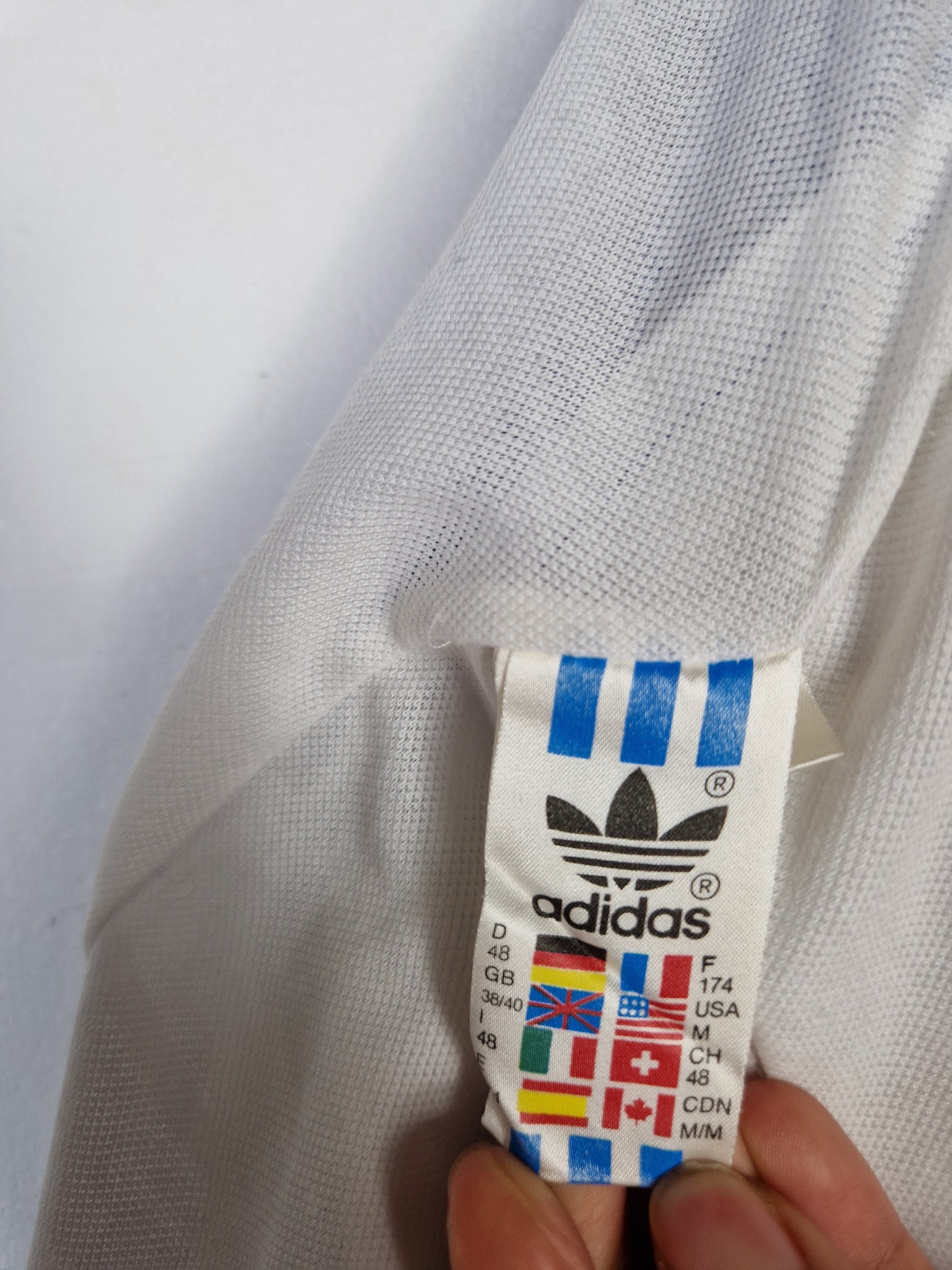 Rare! Vintage Adidas Sportanzug Stefan Edberg Tennis Weiß Bunt M-L - RareRags
