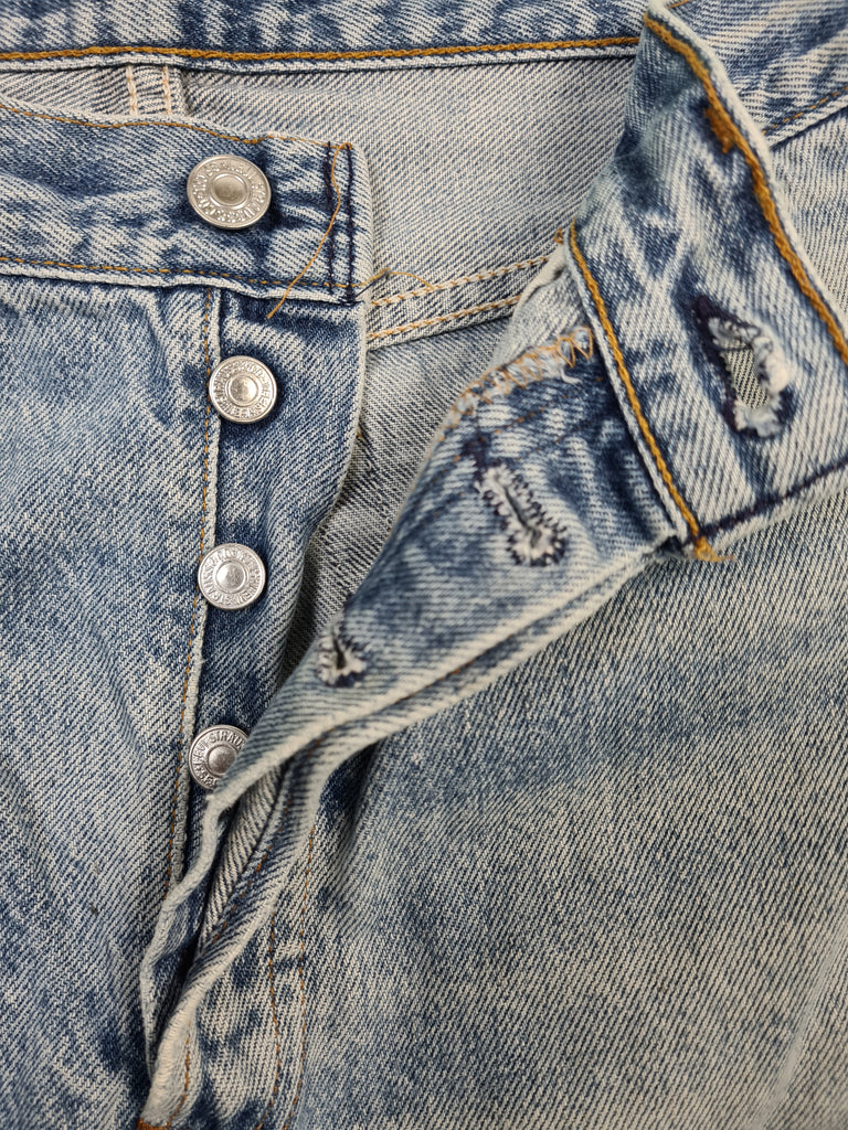 Vintage Levis Jeans 501xx Made In USA Used Look Hellblau W31 L36 