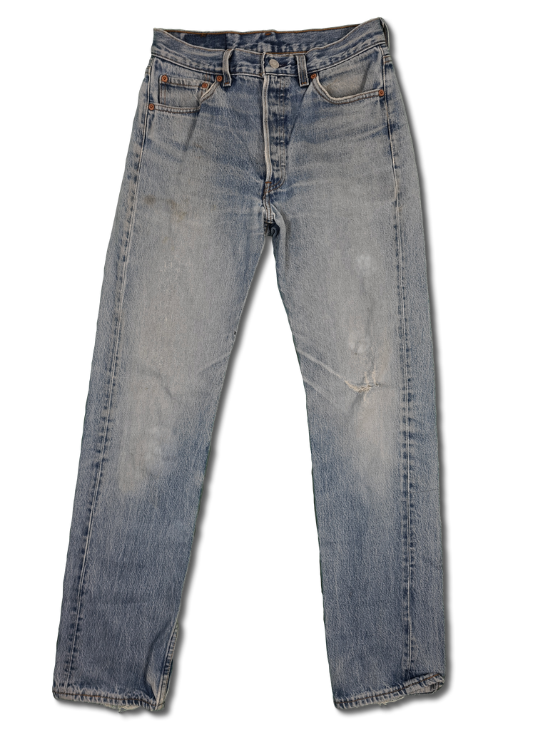 Vintage Levis Jeans 501xx Made In USA Used Look Hellblau W31 L36 