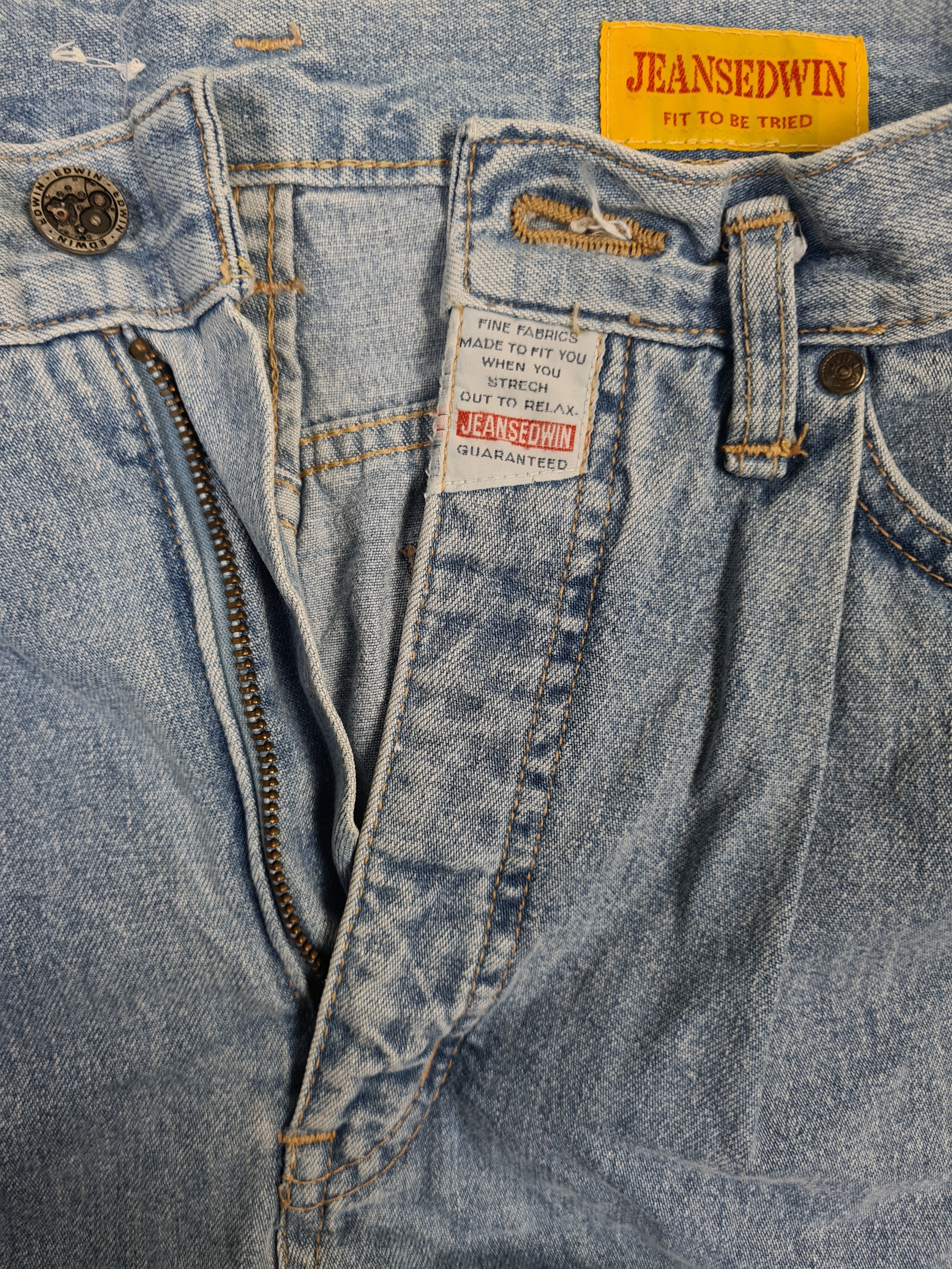 Vintage Edwin Jeans Wide Super Tack Made In Japan Hellblau W28 L32 - RareRags