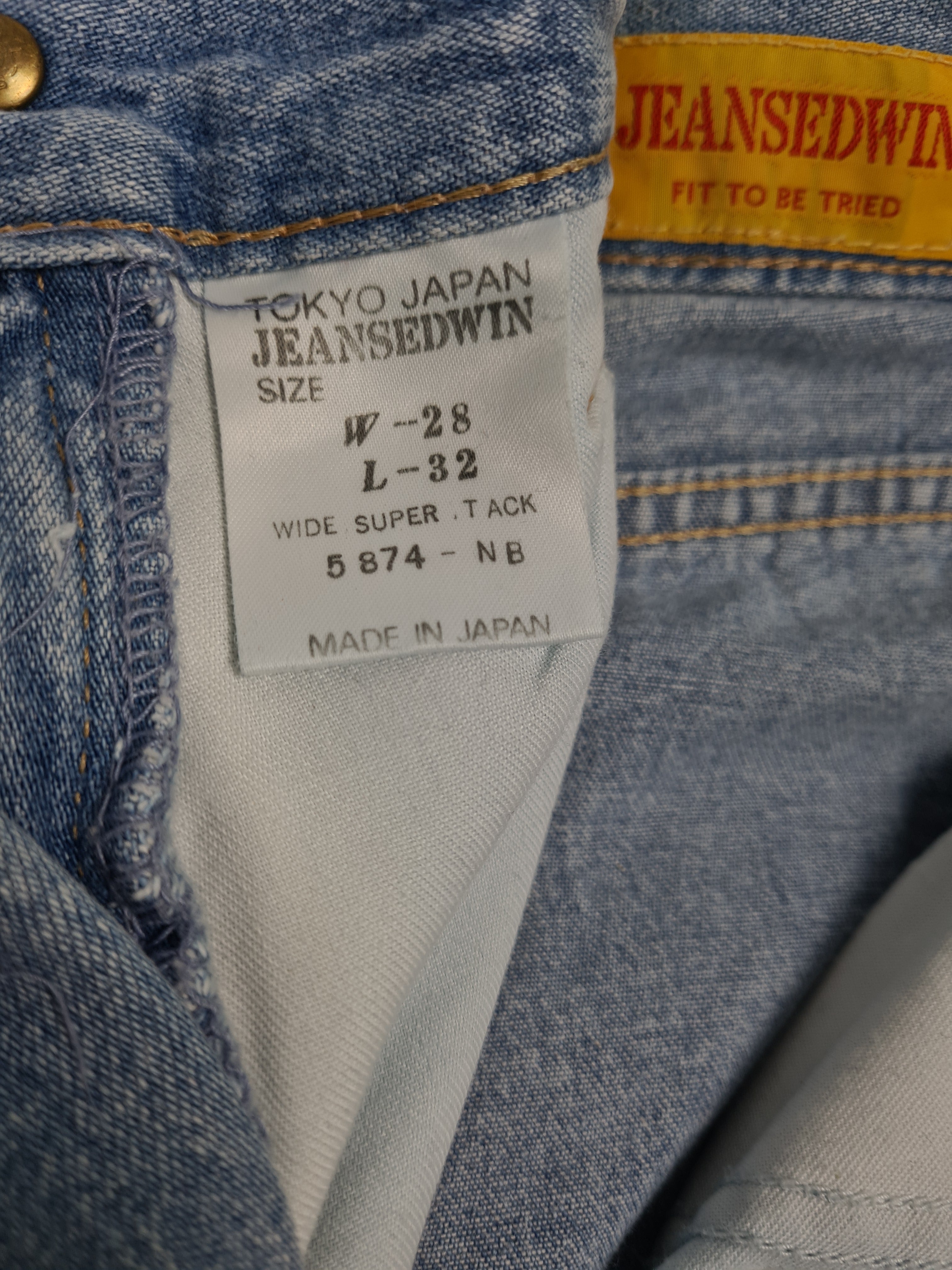 Vintage Edwin Jeans Wide Super Tack Made In Japan Hellblau W28 L32 - RareRags