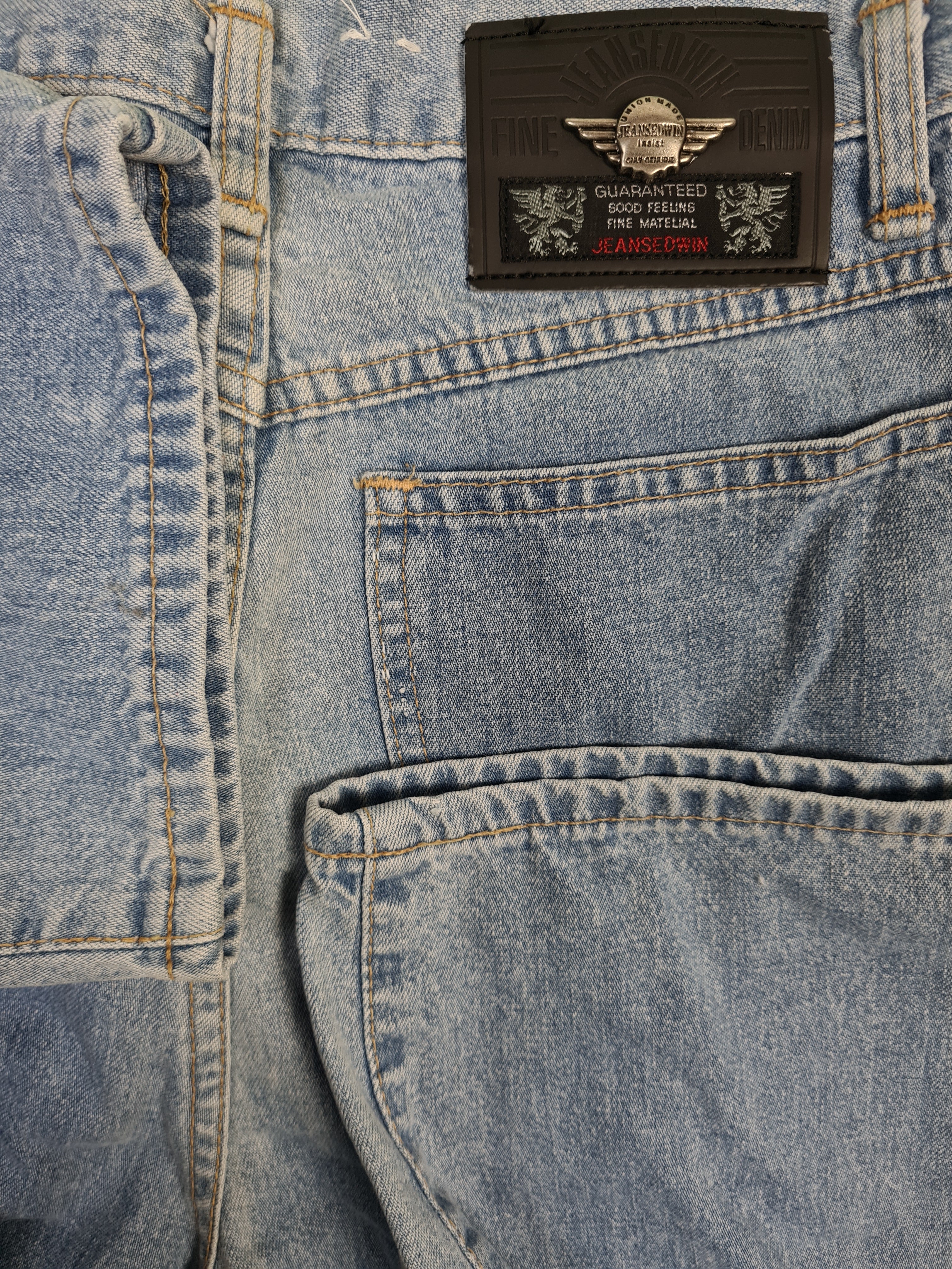 Vintage Edwin Jeans Wide Super Tack Made In Japan Hellblau W28 L32 - RareRags