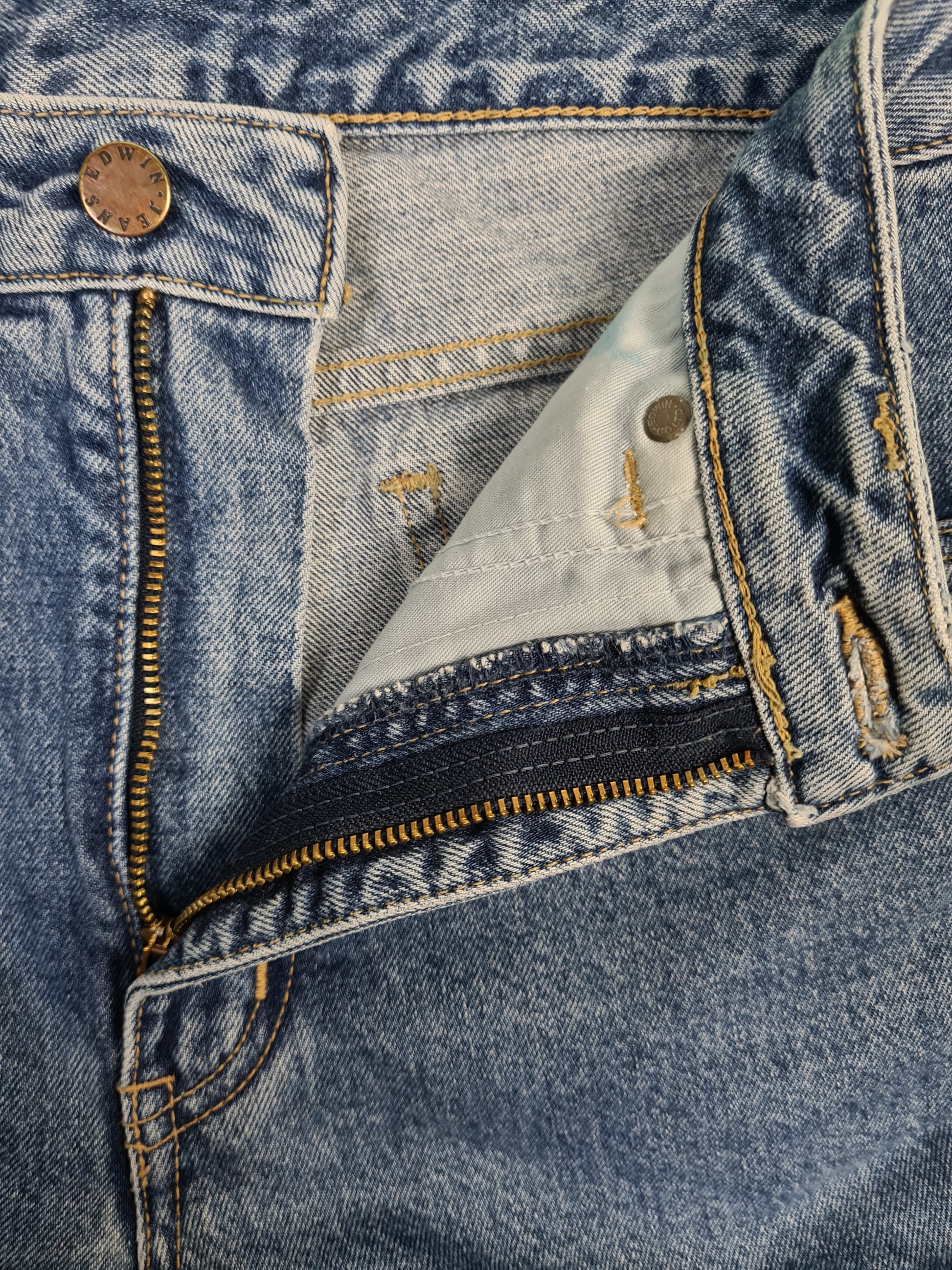 Vintage Edwin Jeans London Slim Made In Japan Blau W32 L30 - RareRags