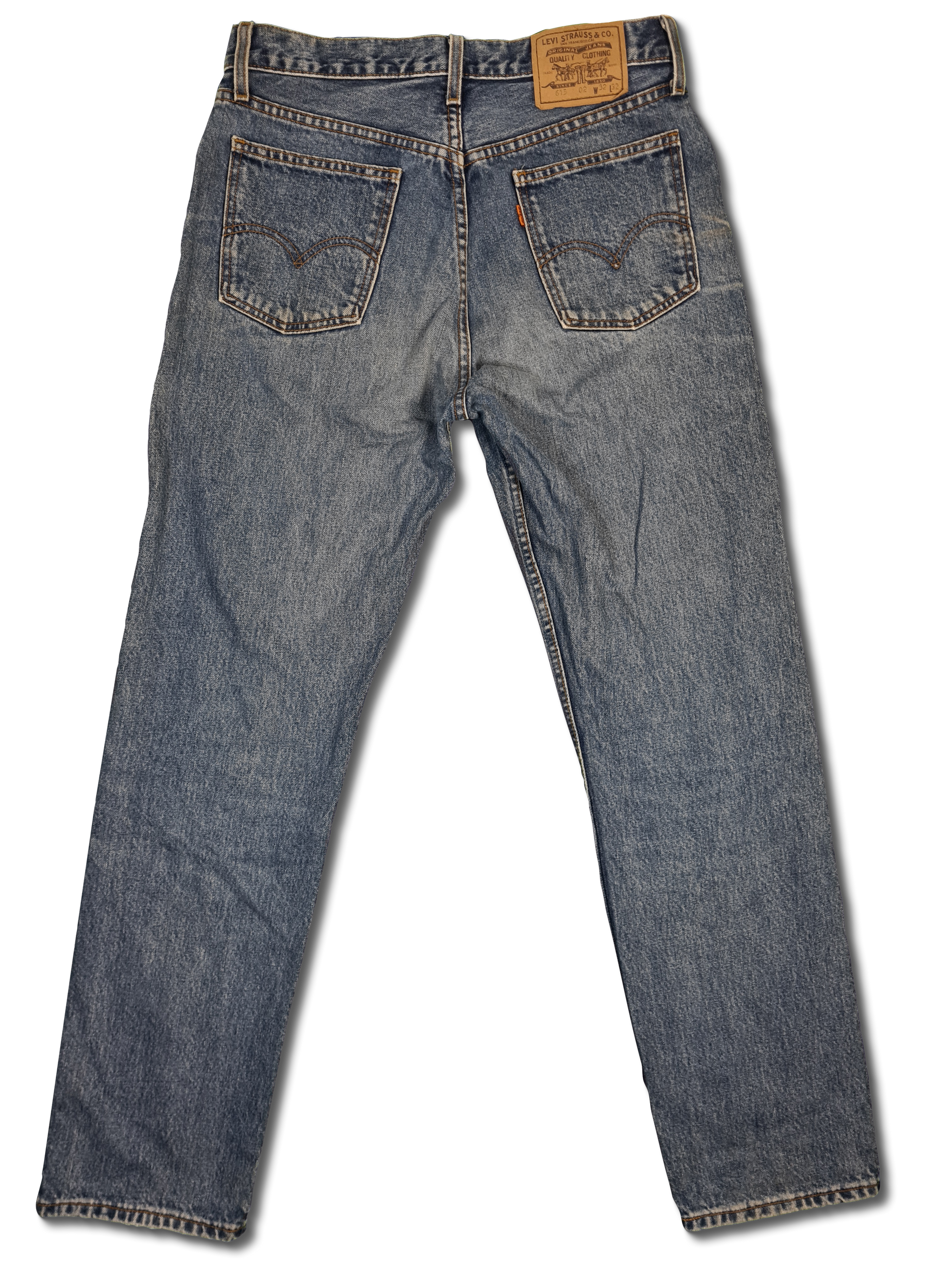 Vintage Levis Jeans 615 02 Orange Made In Croatia C1 Tab Blau W32 L32 - RareRags
