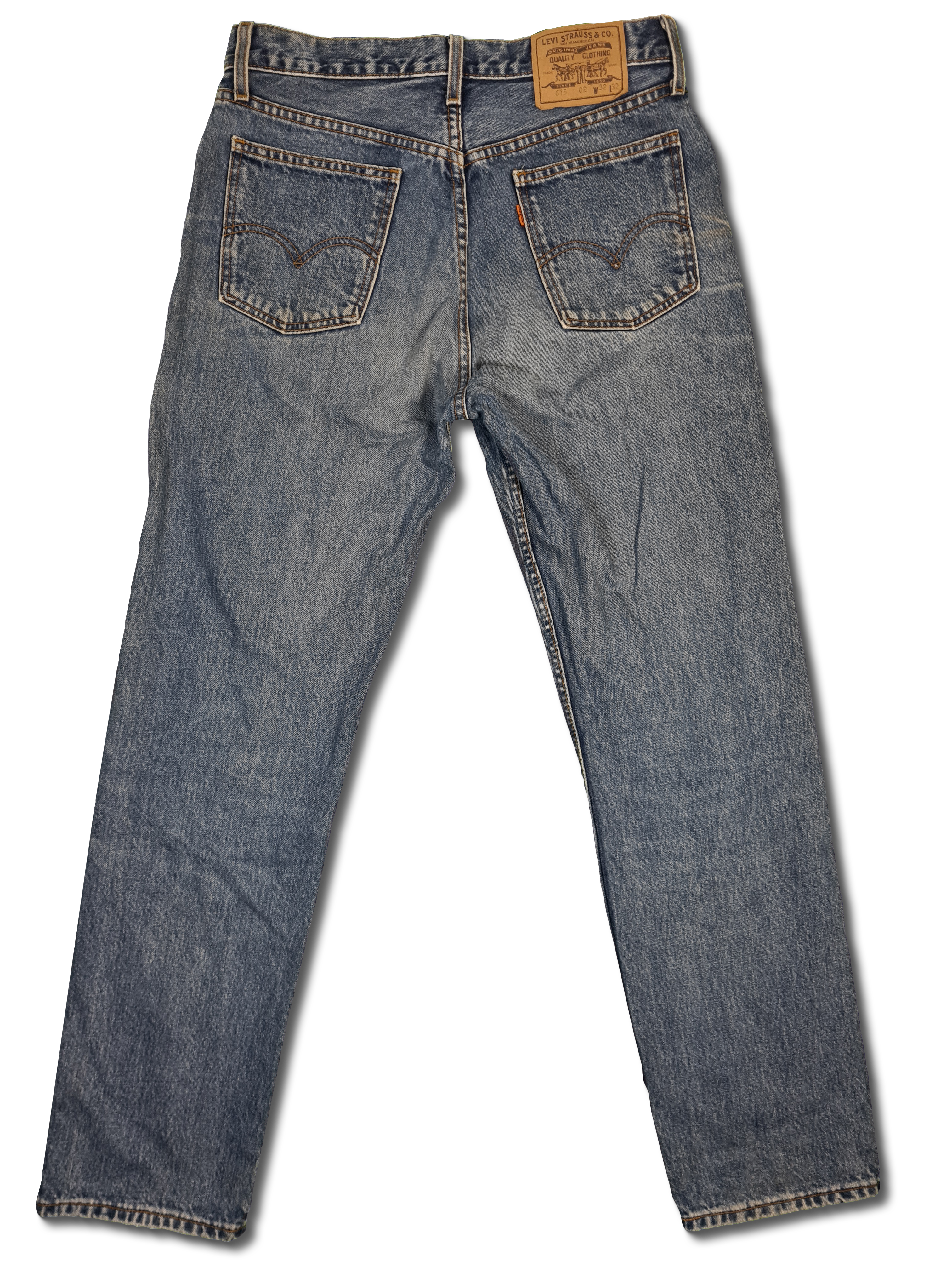 Vintage Levis Jeans 615 02 Orange Made In Croatia C1 Tab Blau W32 L32 - RareRags