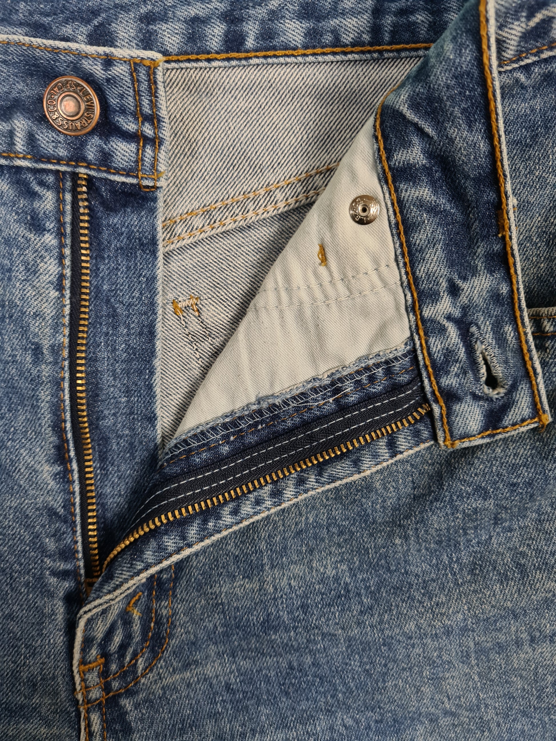 Vintage Levis Jeans 615 02 Orange Made In Croatia C1 Tab Blau W32 L32 - RareRags