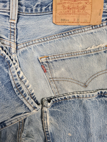 Vintage Levis Jeans 501xx Basic Made In USA 555 Blau W31 L36 